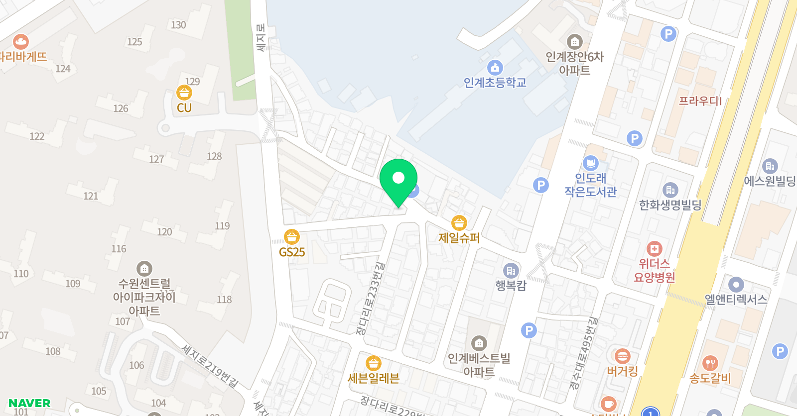 미래엔 영어수학학원 인계초점 위치
