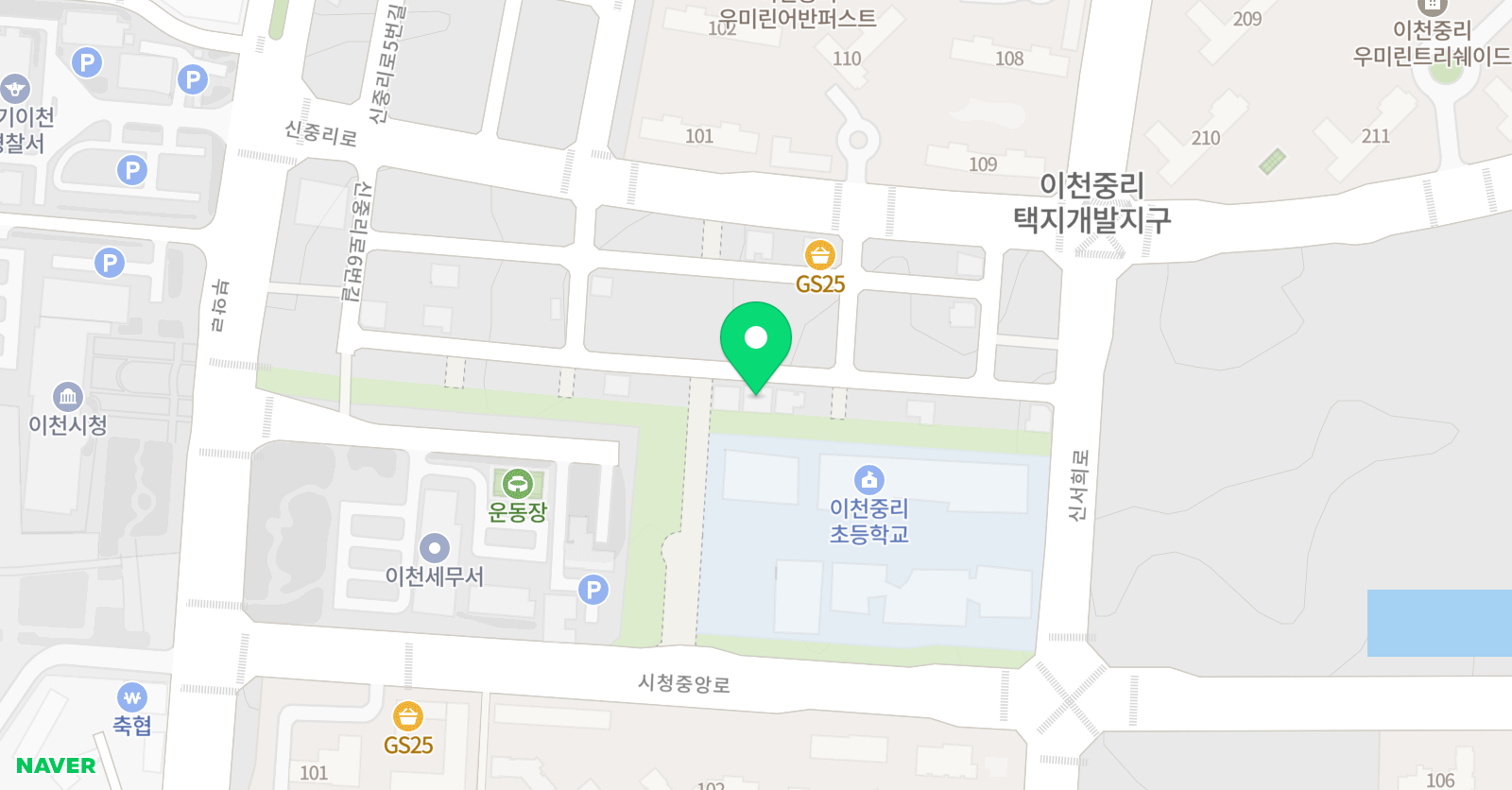 삼성영어셀레나 영어학원 이천중리 위치
