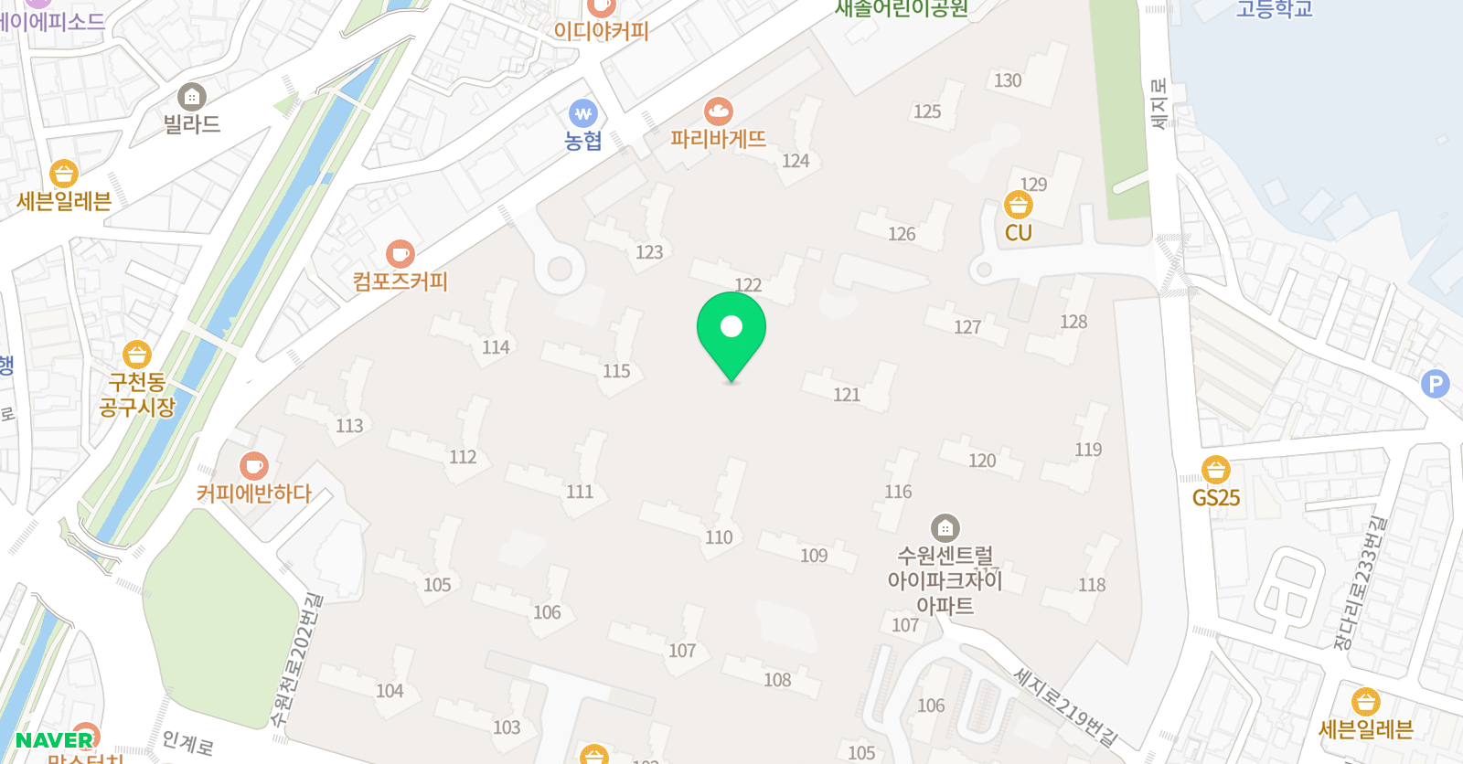 아소비 수원센트럴아이파크자이점 위치