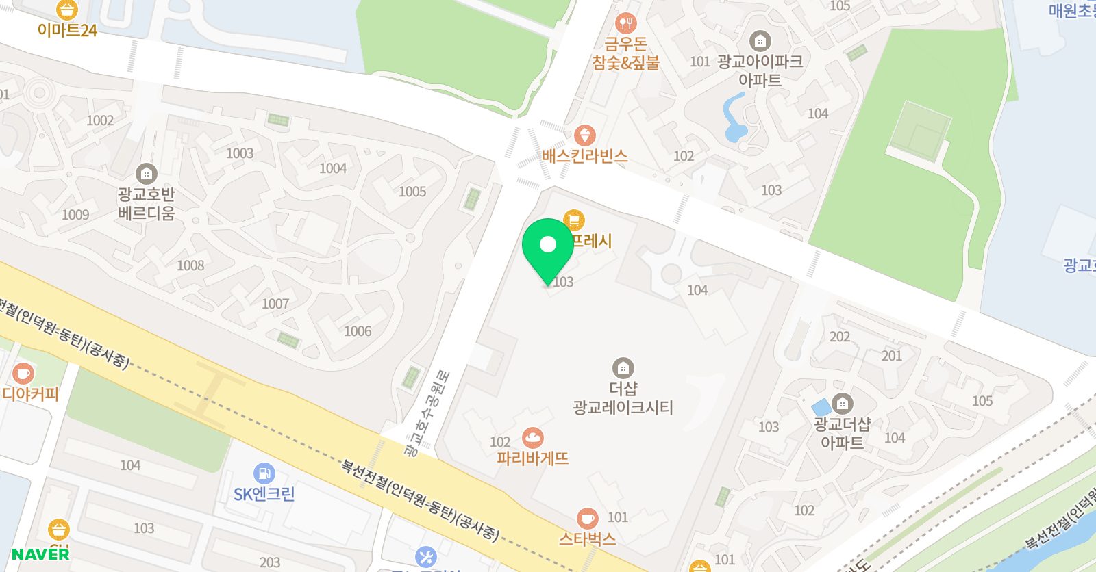 유니팝 미술학원 광교호수센터 위치