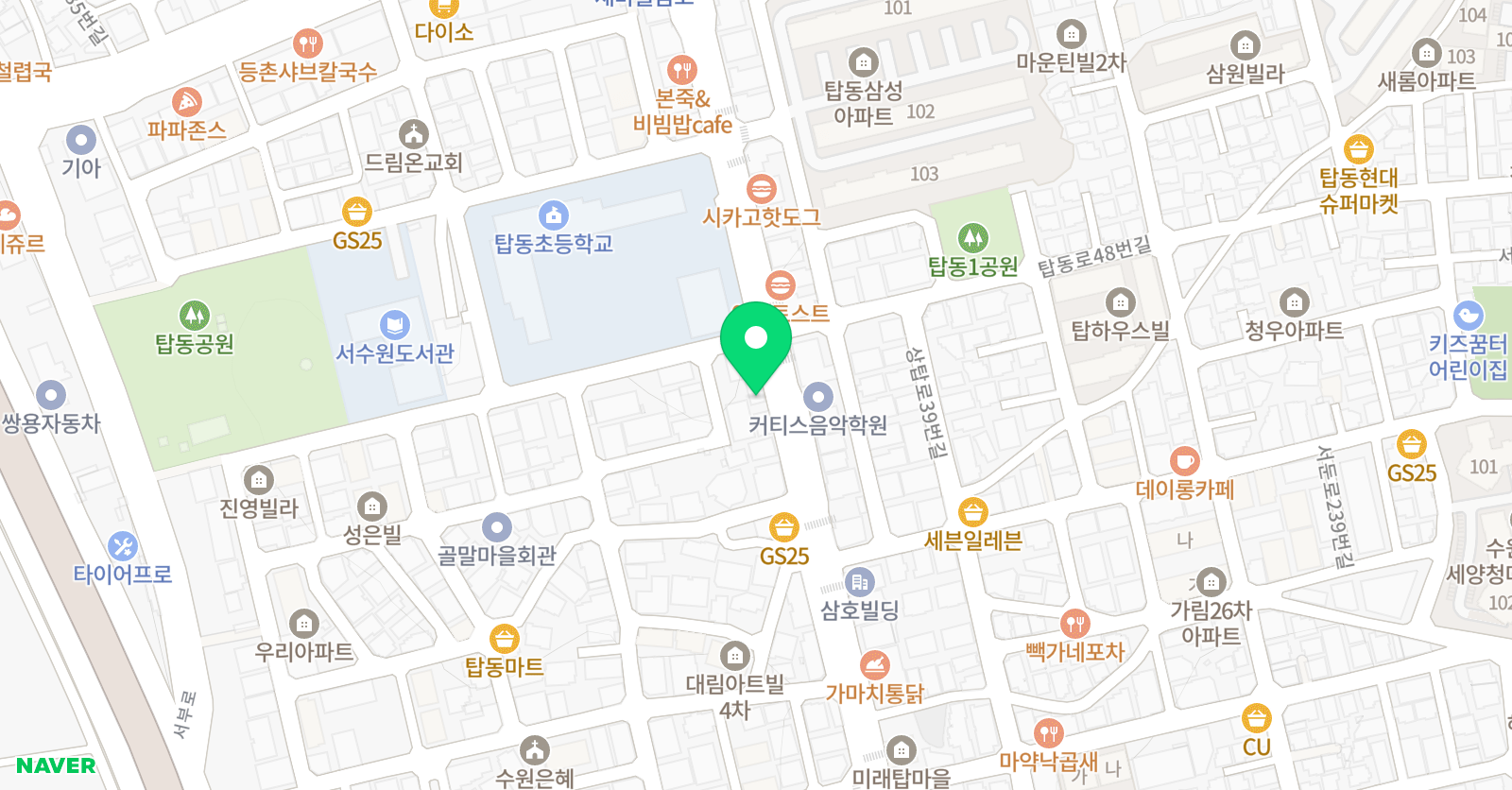 용숙쌤의 탑주산 위치