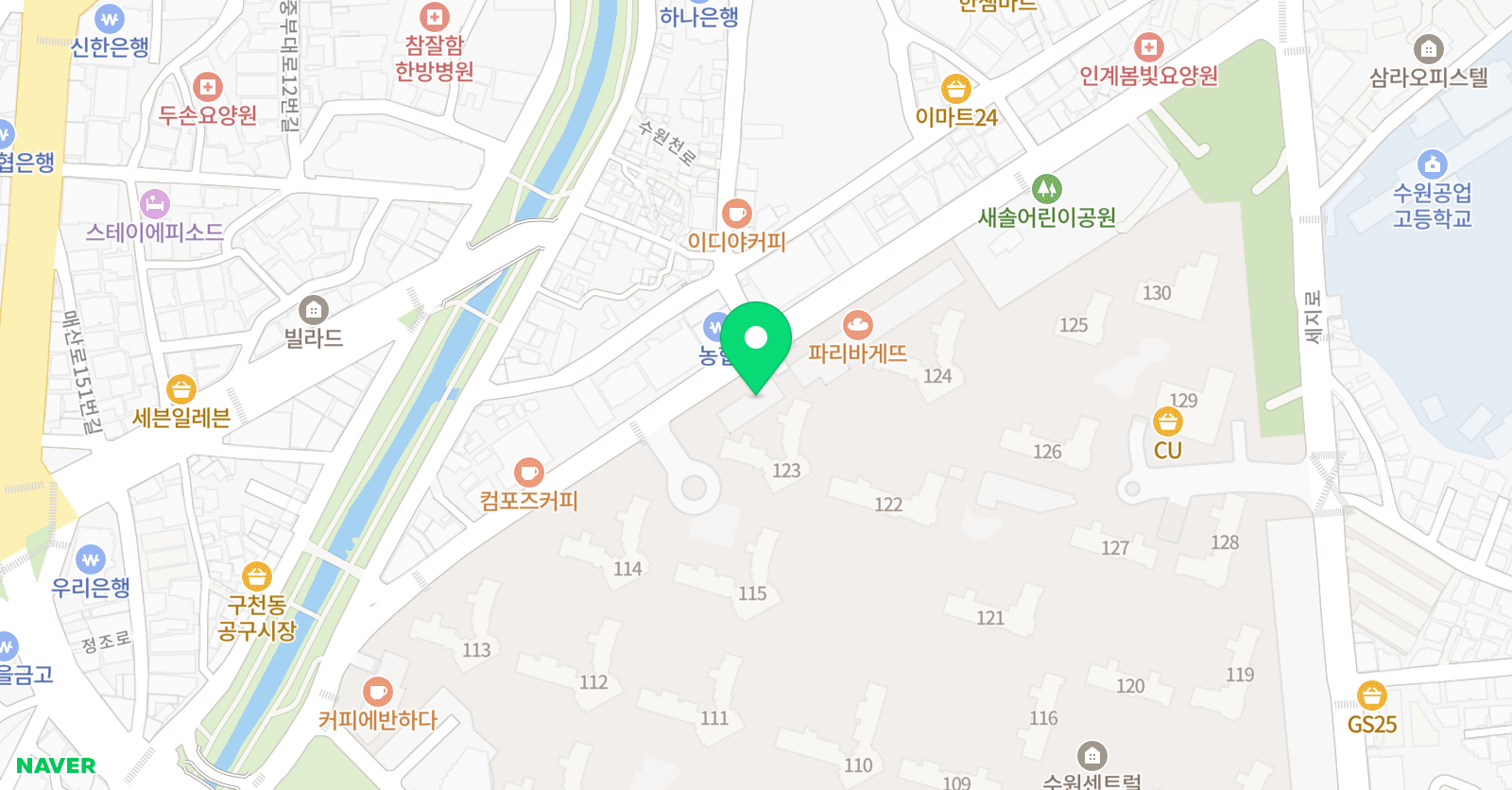 책읽는루브르아뜰리에 수원센트럴아이파크자이센터 학원 위치