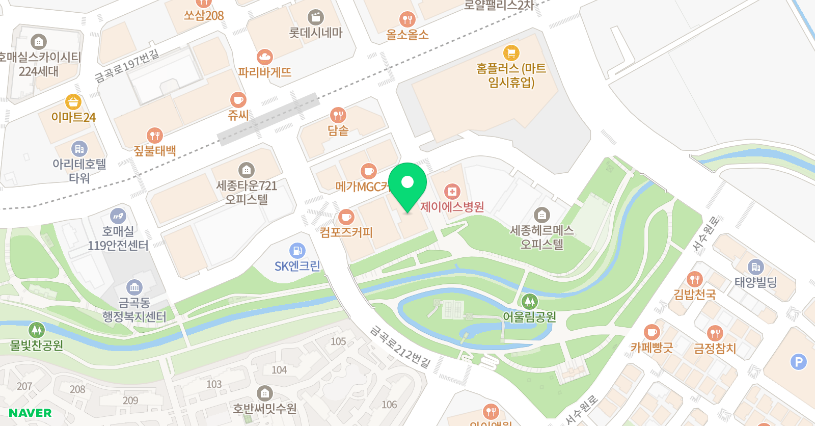 유니팝 수원금곡센터 위치
