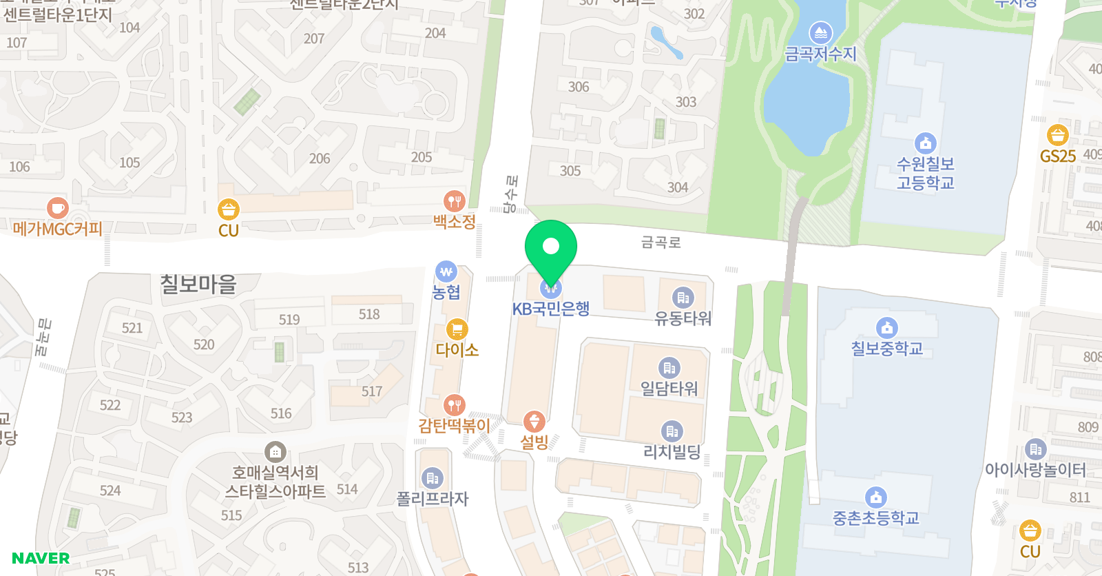 에이닷영어학원 수원호매실지점 위치