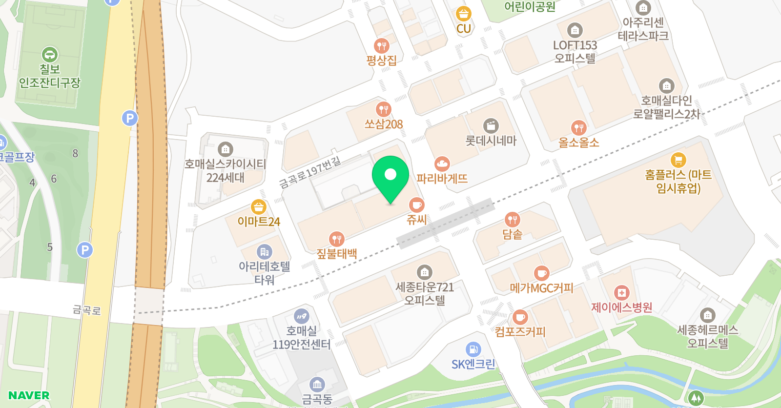 오르다샘앤클래스 호매실점 위치