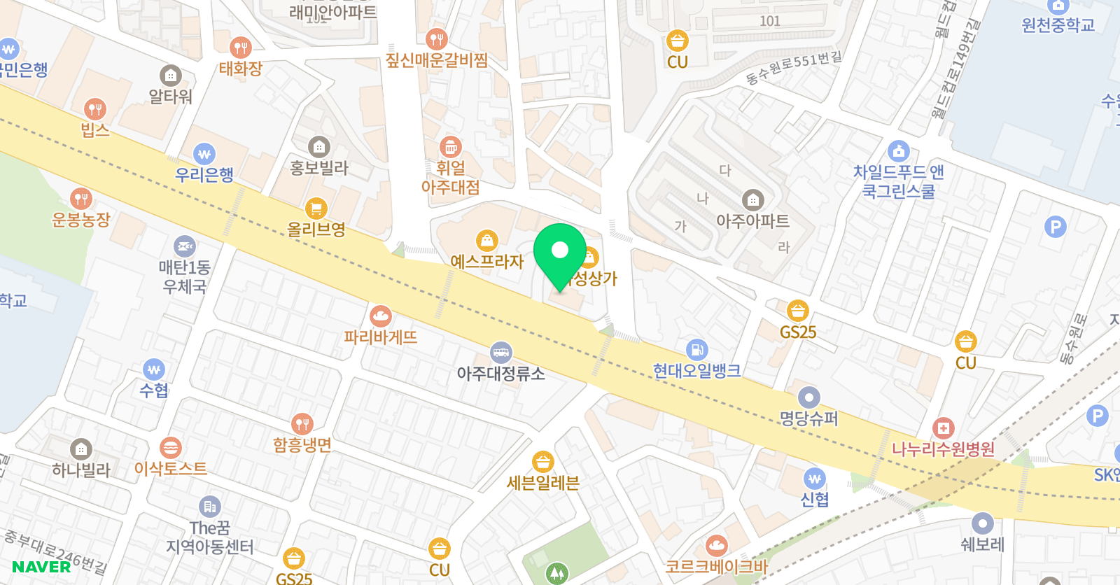 동수원 실용음악학원 위치