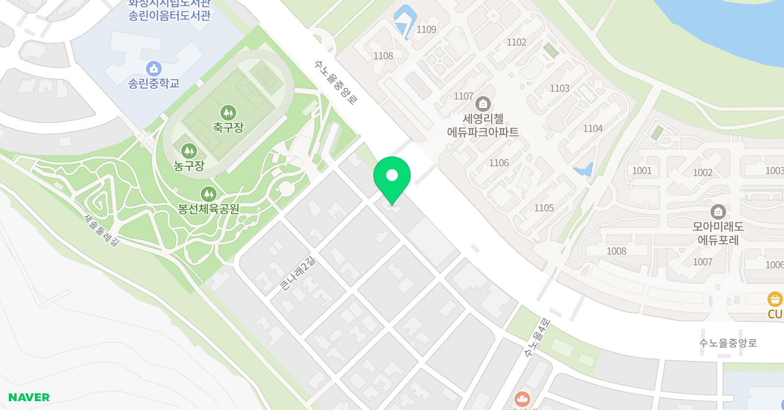 용인대 국가대표기백 태권도장 새솔동점 위치