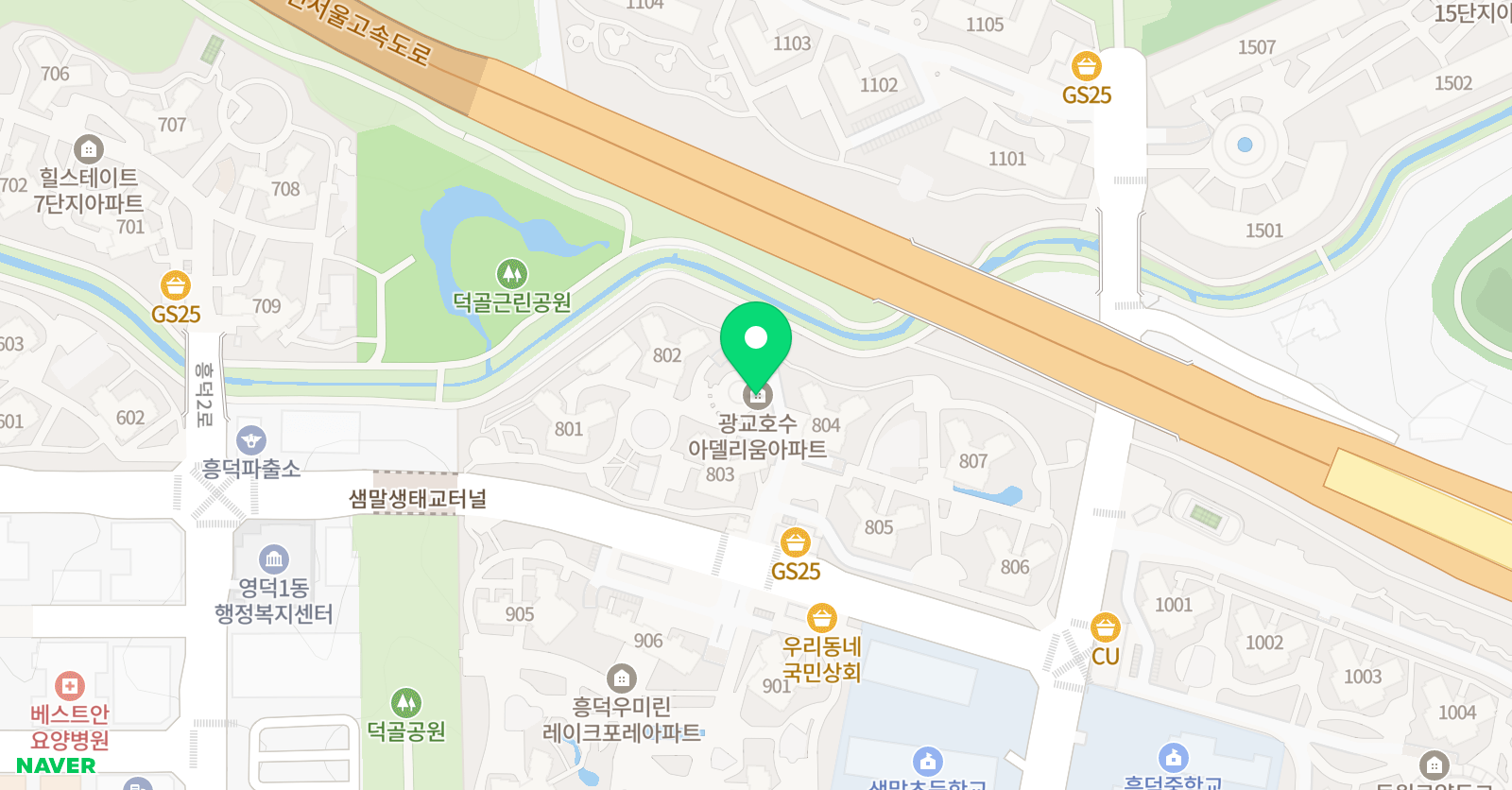 스마트해법 수학 흥덕8단지점 위치