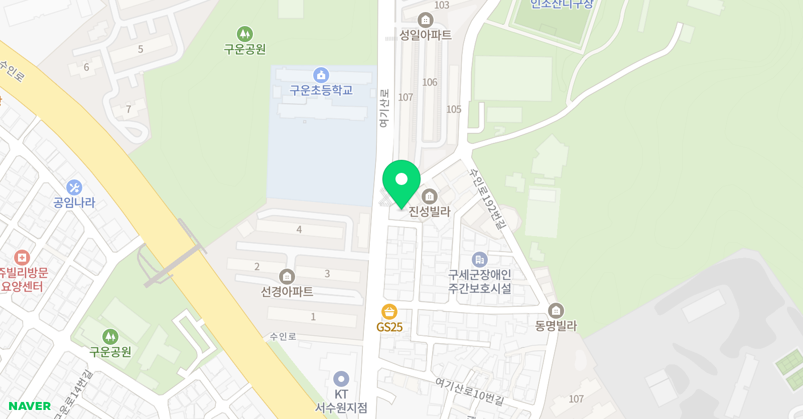 와이비엠잉글루 수원구운제1캠퍼스 위치