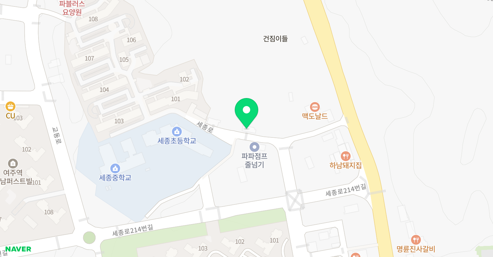 지앤비 어학원 세종캠퍼스 위치