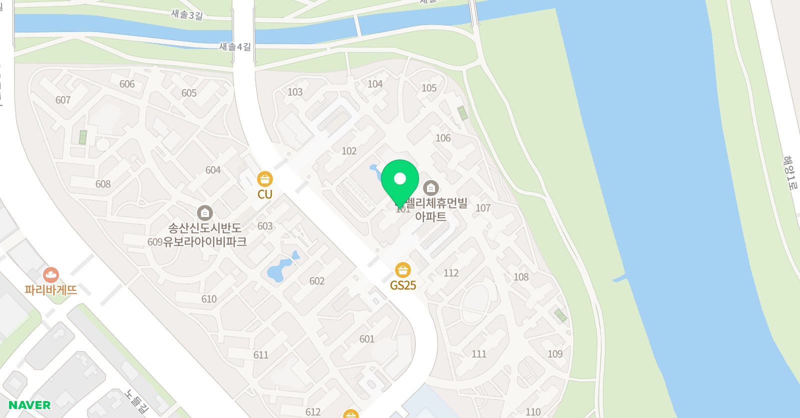 아트앤하트 화성새솔휴먼빌 교육원 위치