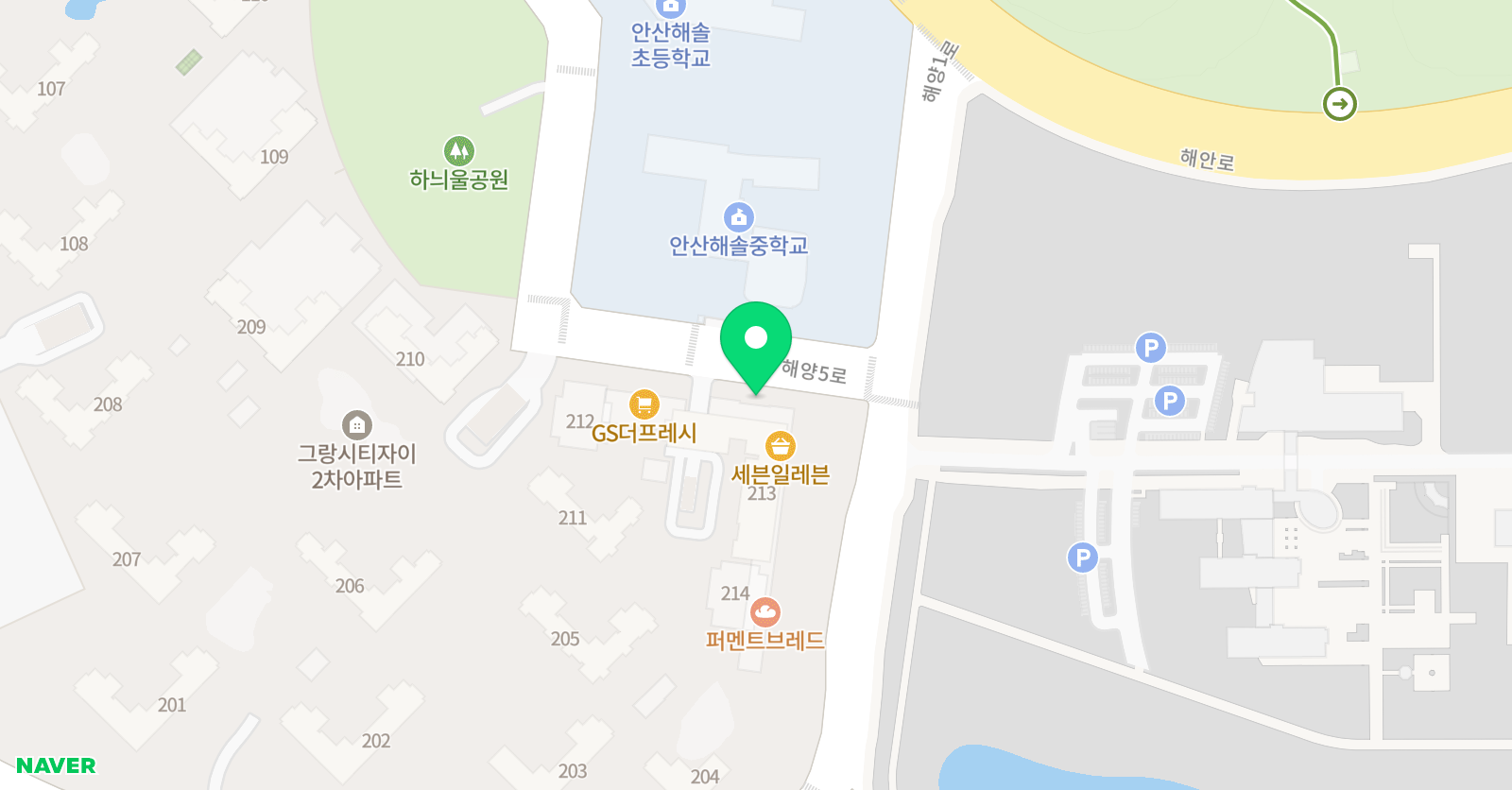 해솔 용인대백호 태권도장 위치