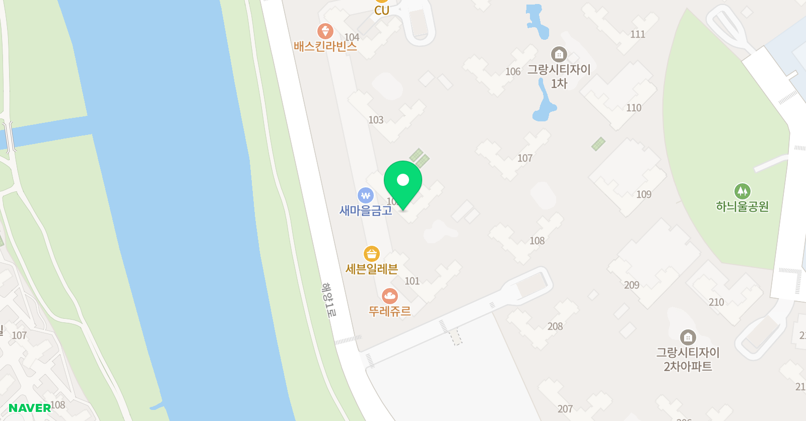 크리아트 안산그랑시티자이1차원 위치