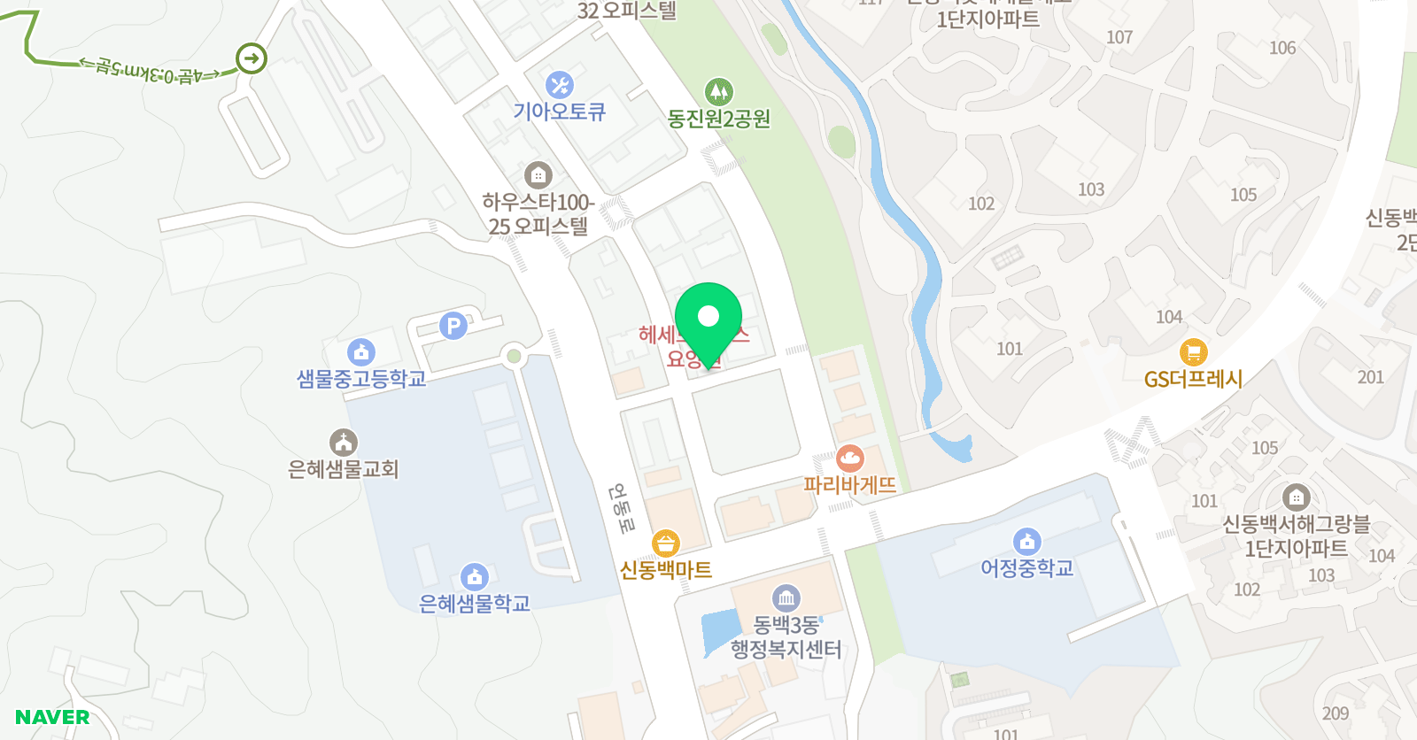 키즈엔리딩 용인신동백점 위치