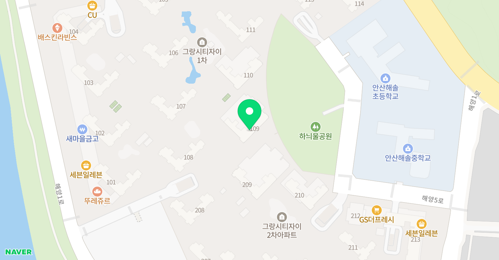 그랑시티자이 원어민영어교실 GPS 위치