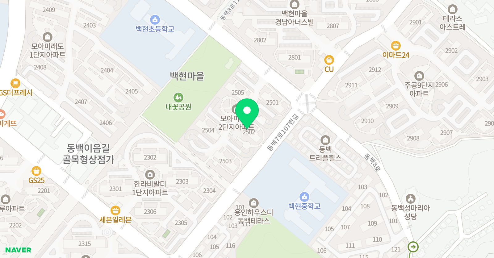 책통클럽 용인동백 모아미래도점 위치