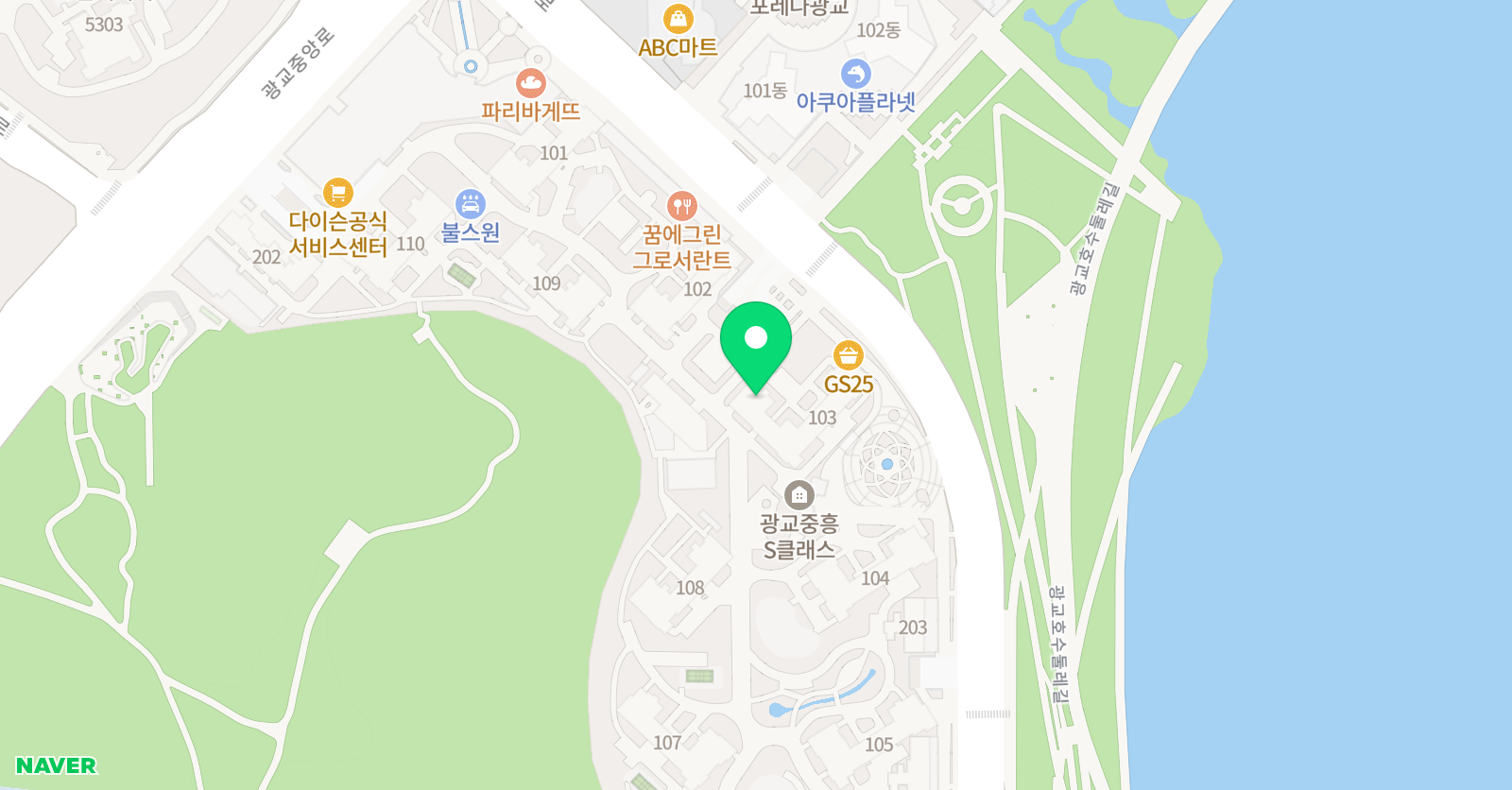 크리아트 수원광교원 위치