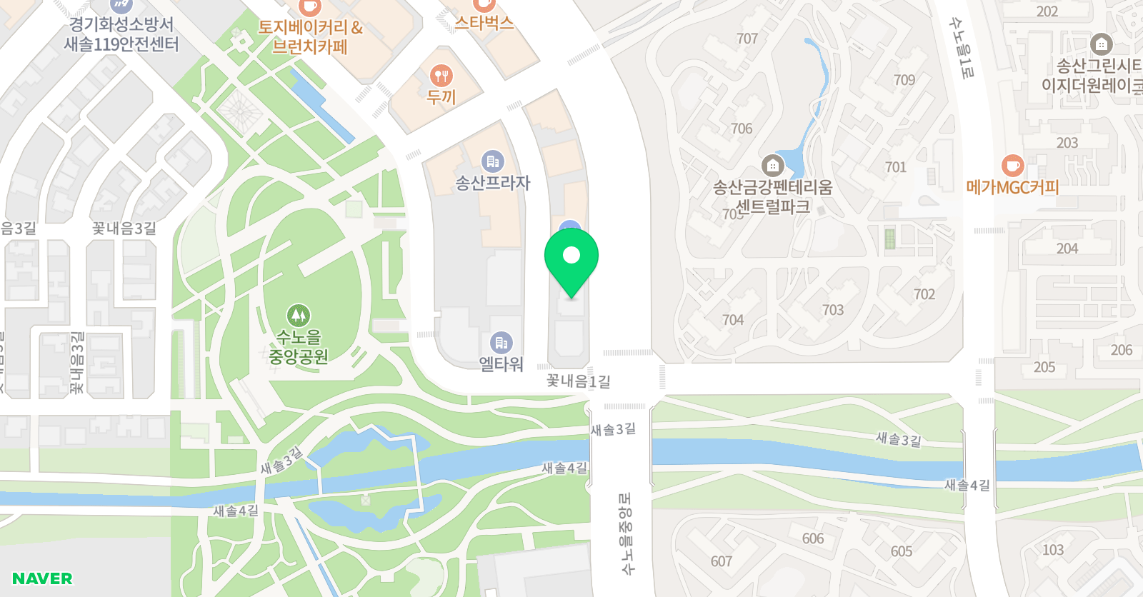비끄아트 화성송산점학원 위치