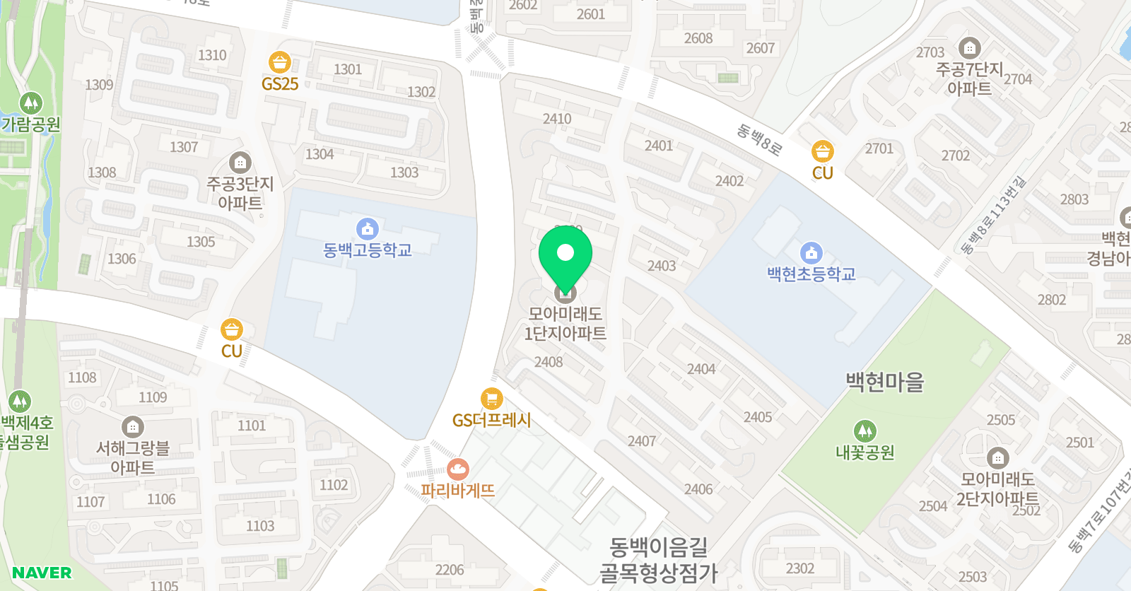 솔루니백현 모아미래도 홈스쿨 위치
