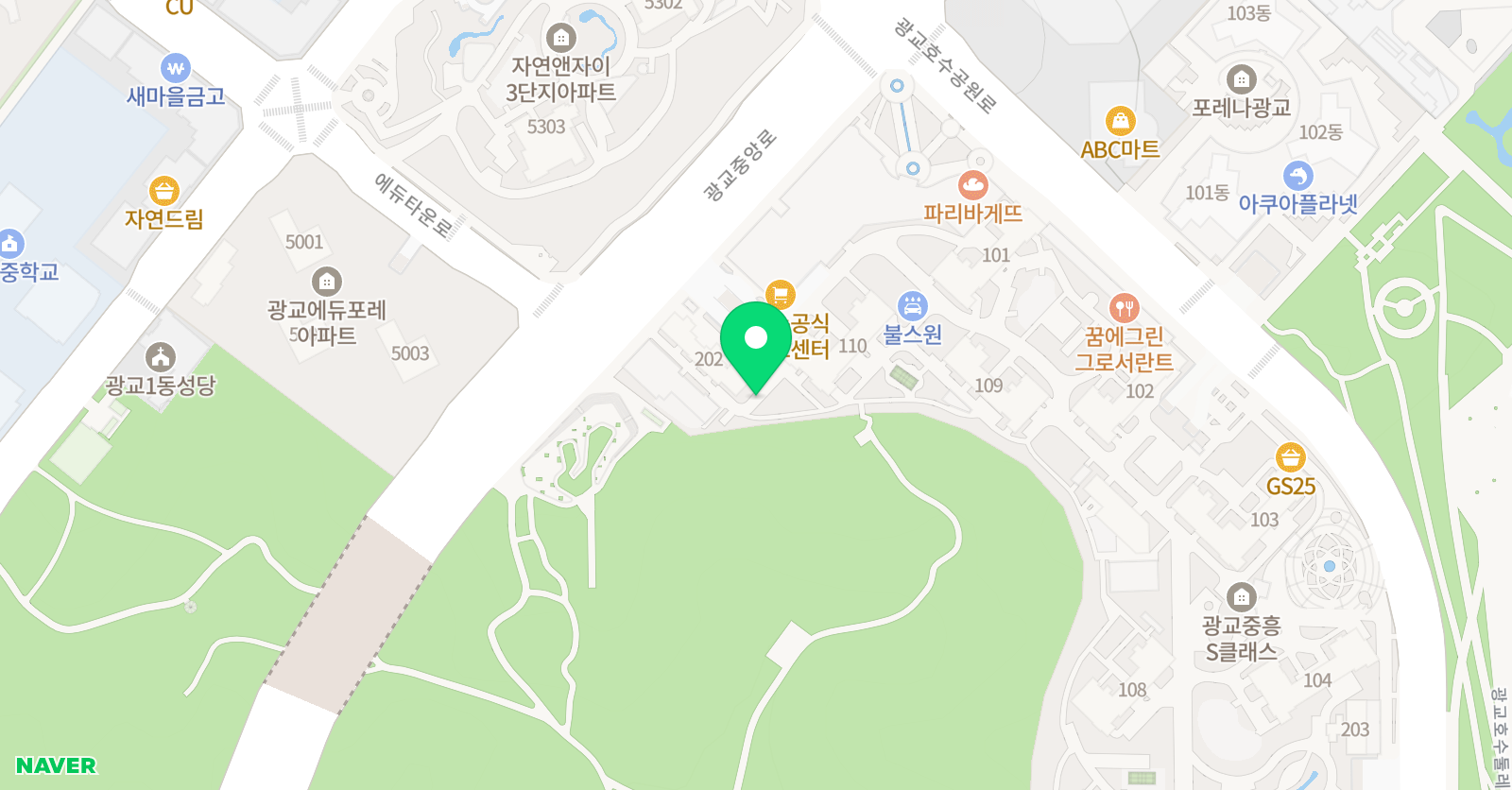 아띠 미술 광교중흥S클래스 위치