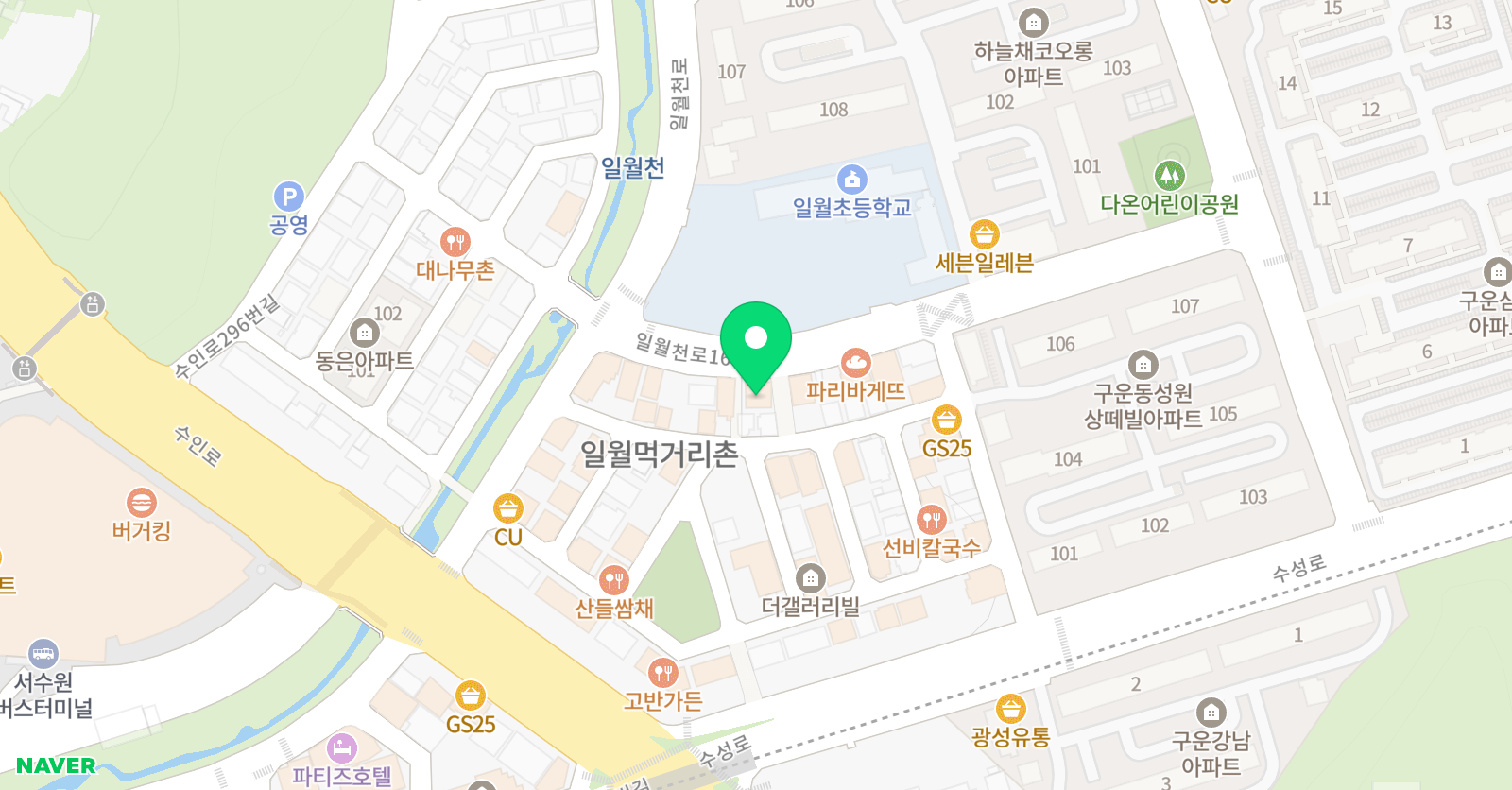 일월 국어수학영재만들기학원 위치