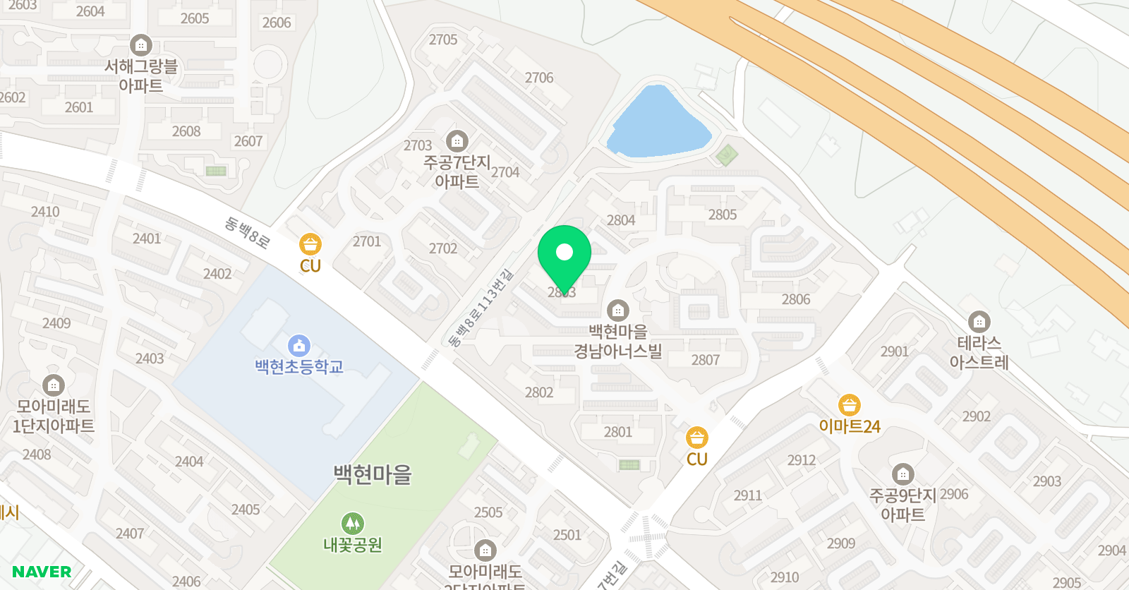 아소비 용인백현 경남아너스점 위치
