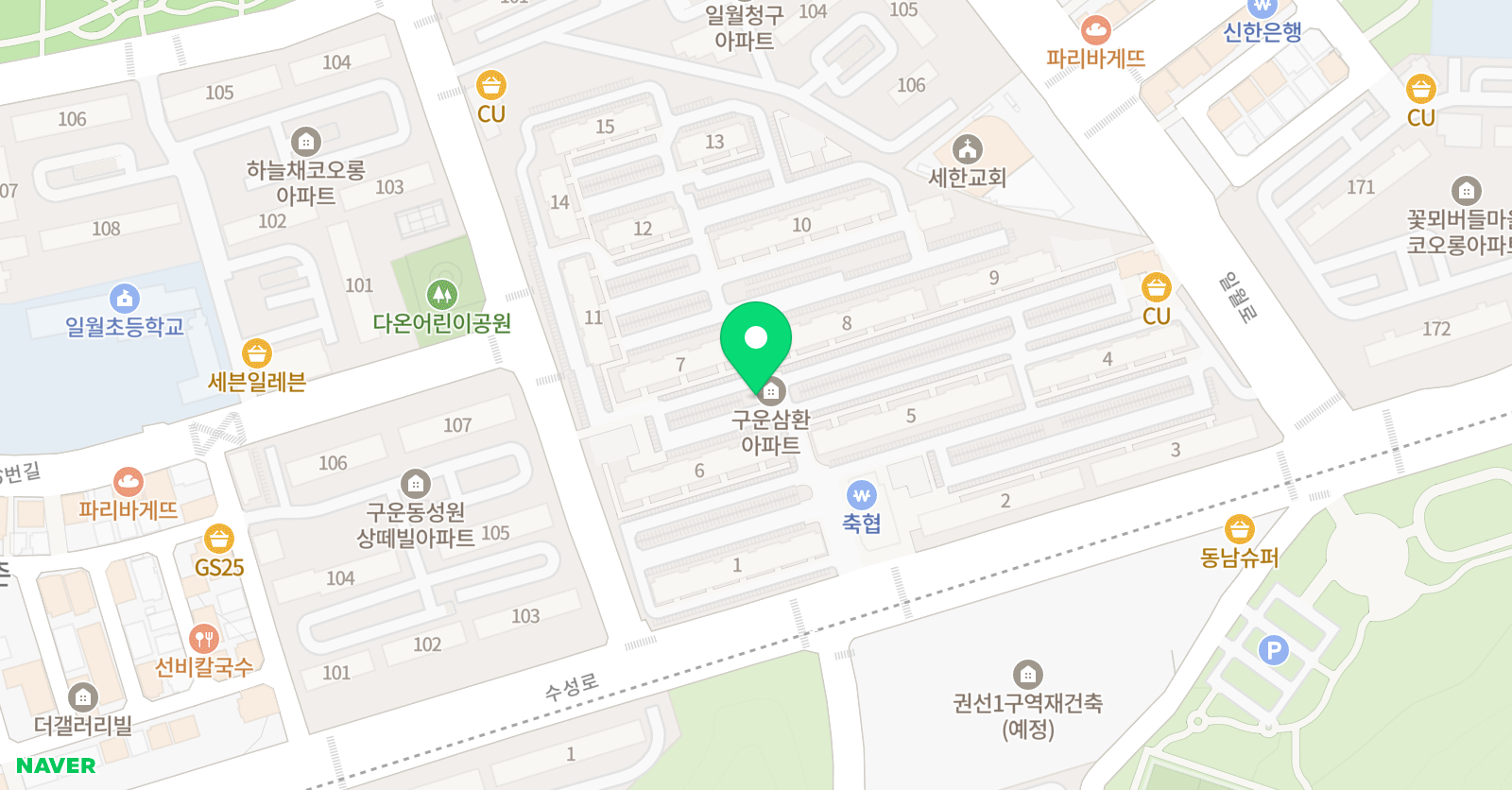 아소비 수원구운삼환점 위치