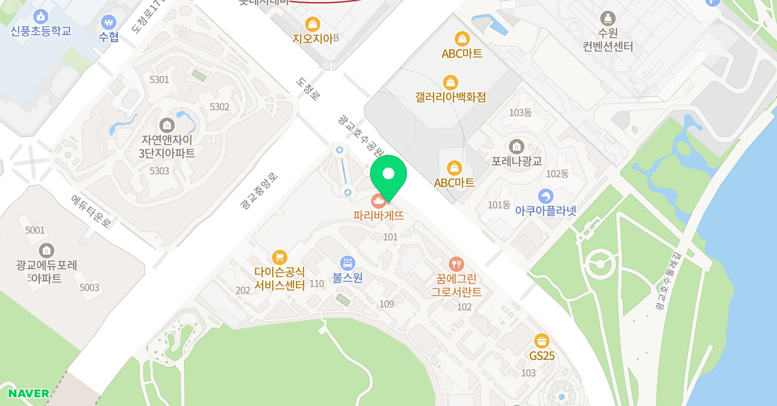 광교호수 미술 위치