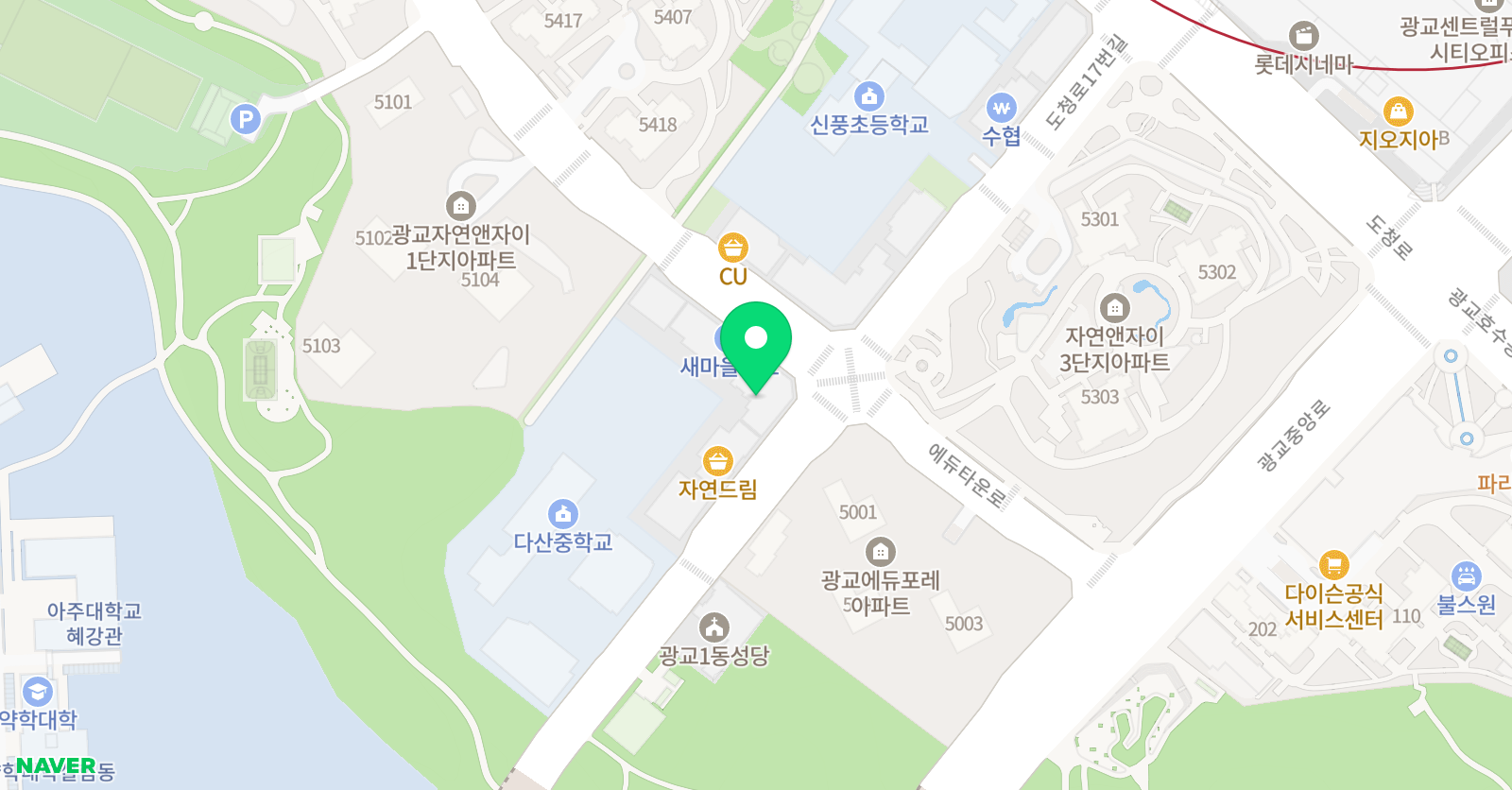 씨앤에이 논술 광교점 위치