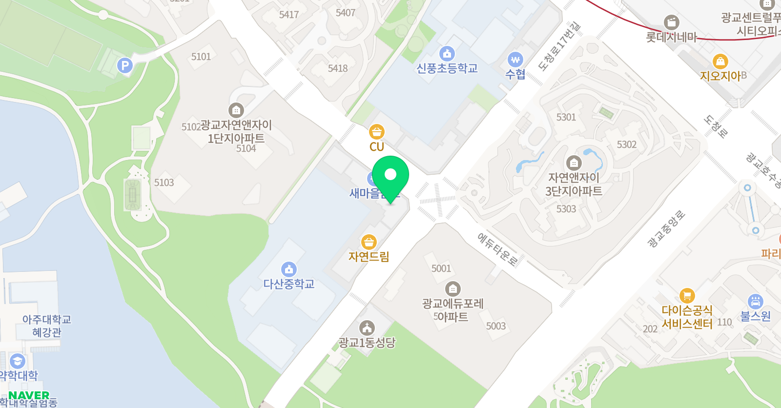 스마트 해법수학 NE능률주니어랩 학원 수원 광교에듀타운점 위치