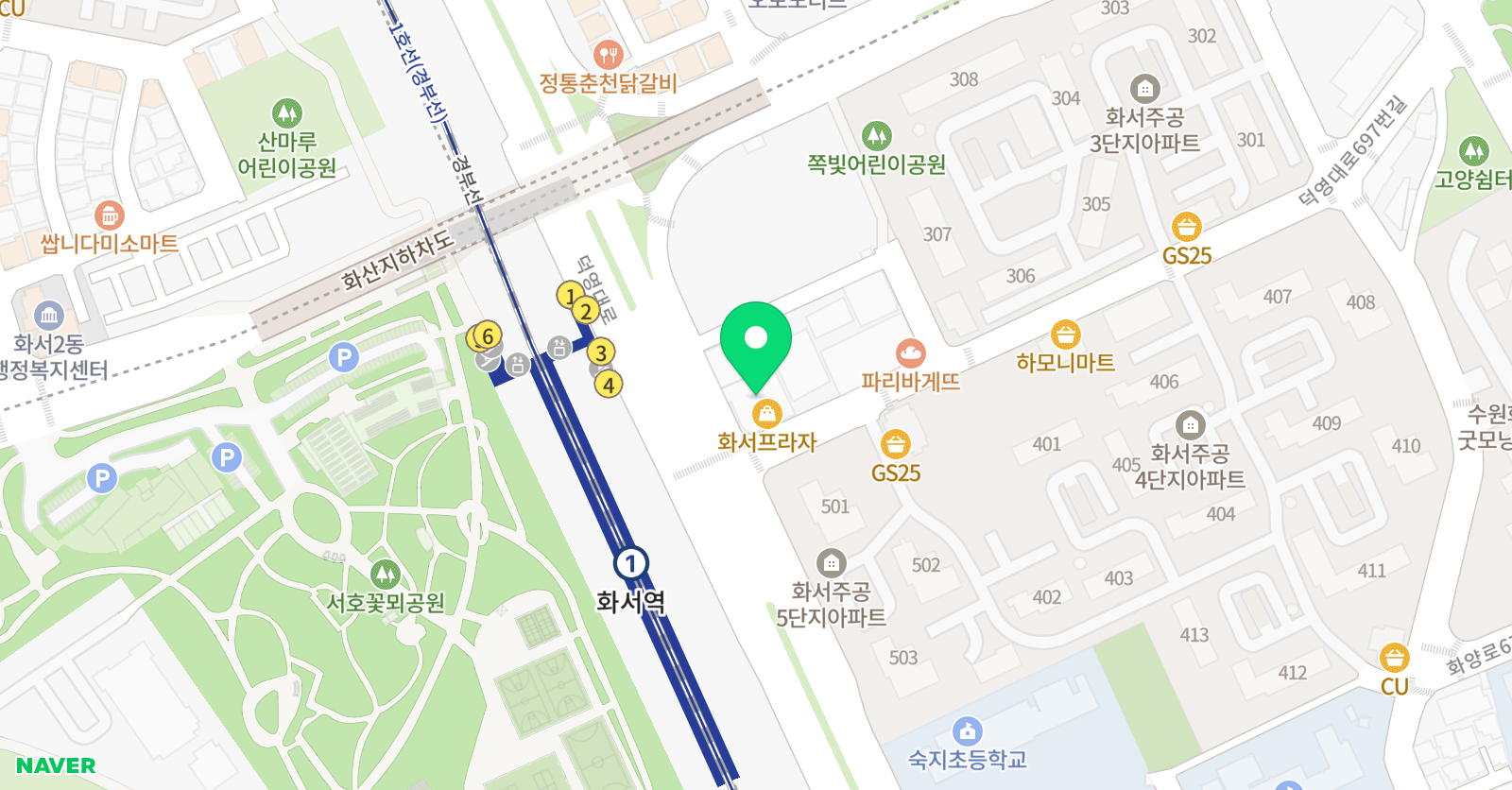 자라다남아 미술학원 수원화서원 위치