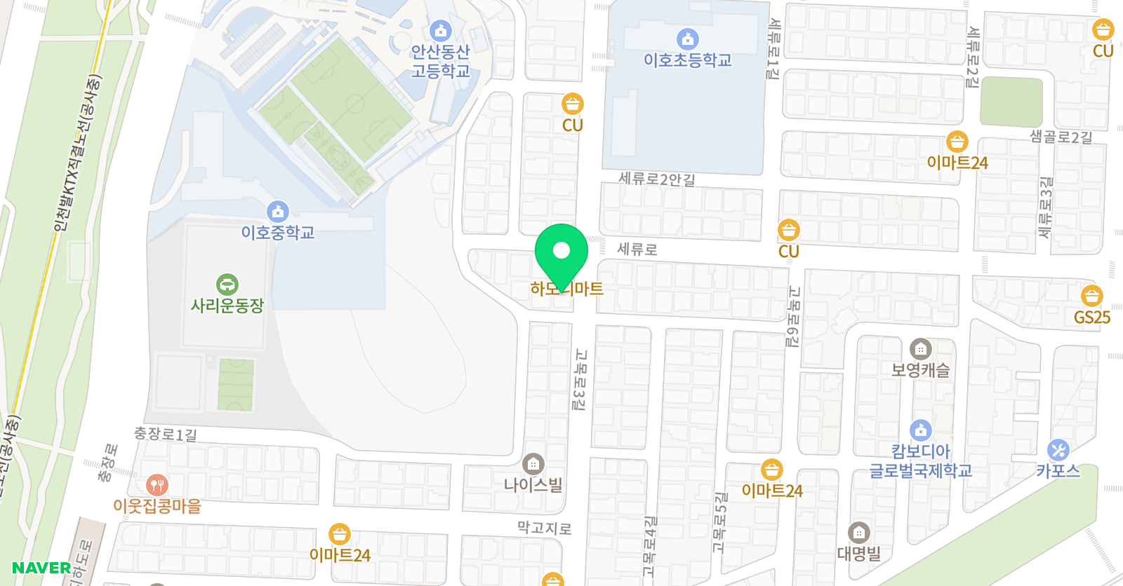 뮤엠 영어 이호캠퍼스 위치
