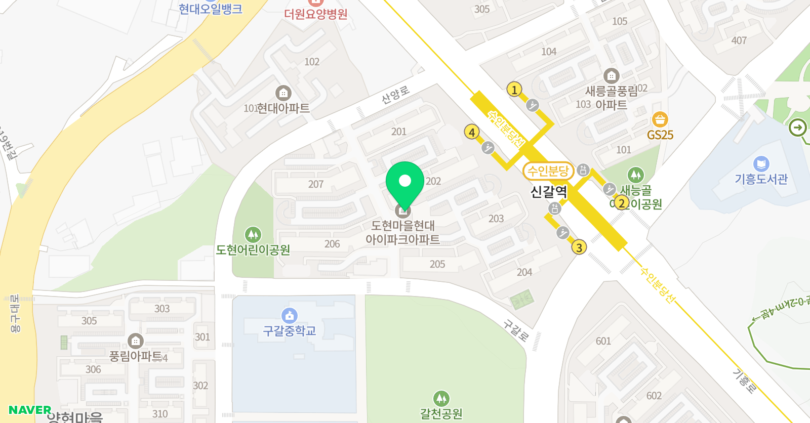 태아일체 행복한 태권도 위치