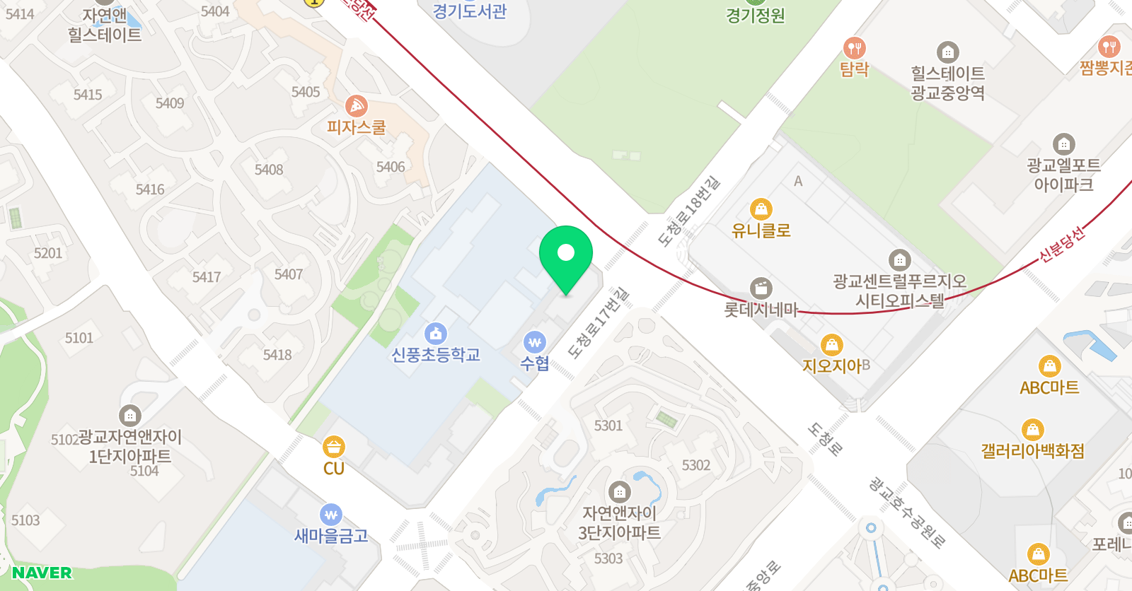 책나무 광교 독서논술학원 위치