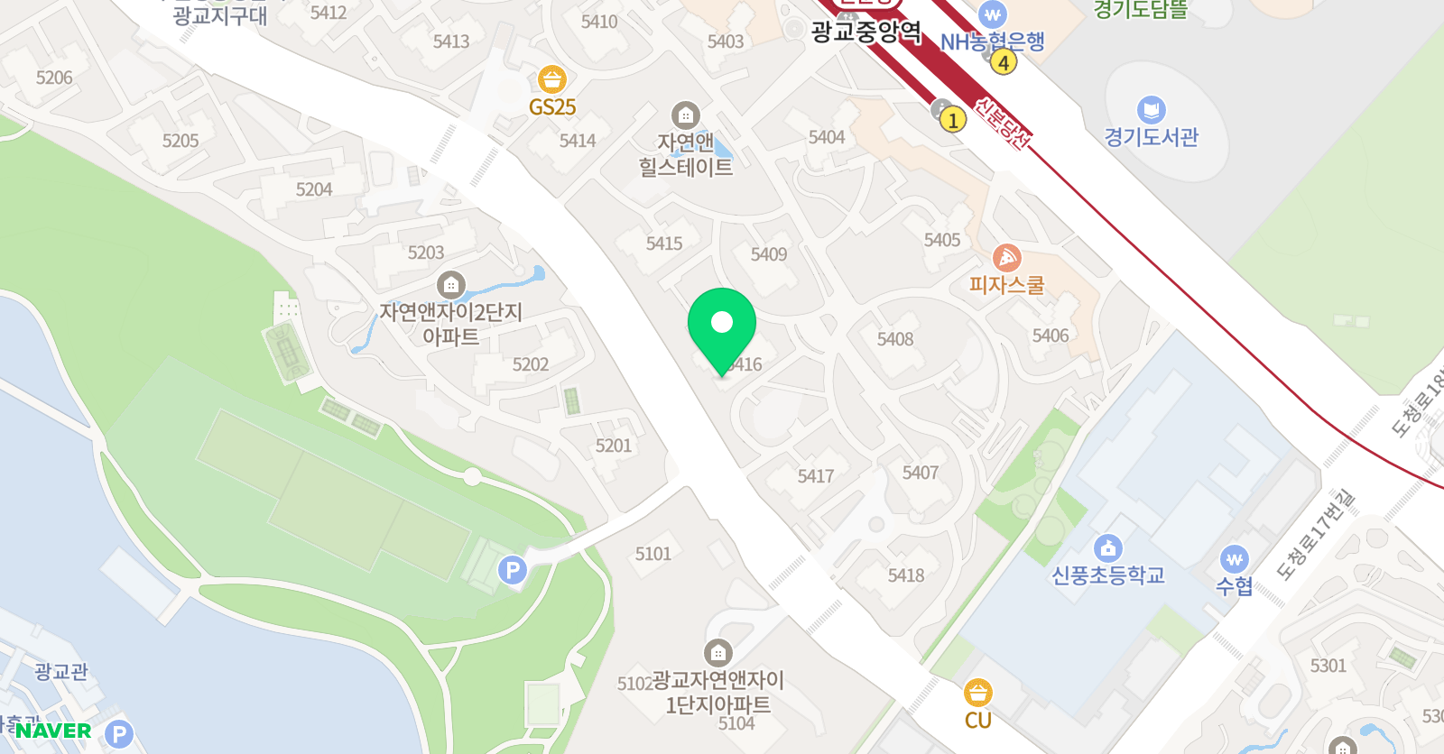 솔루니 광교에듀타운자연앤힐스테이트 홈스쿨 위치