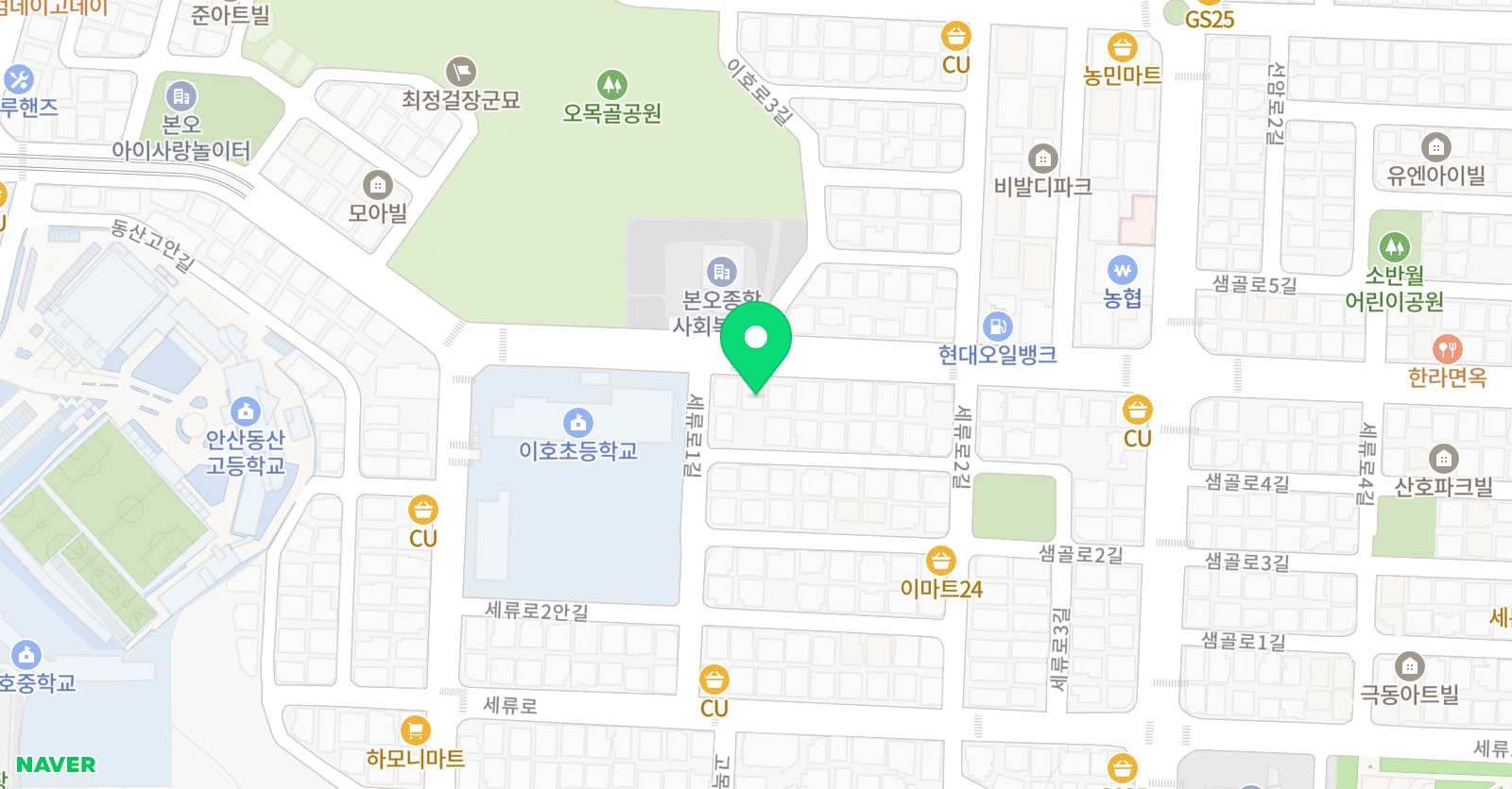 본오동 팝콘 미술학원 위치