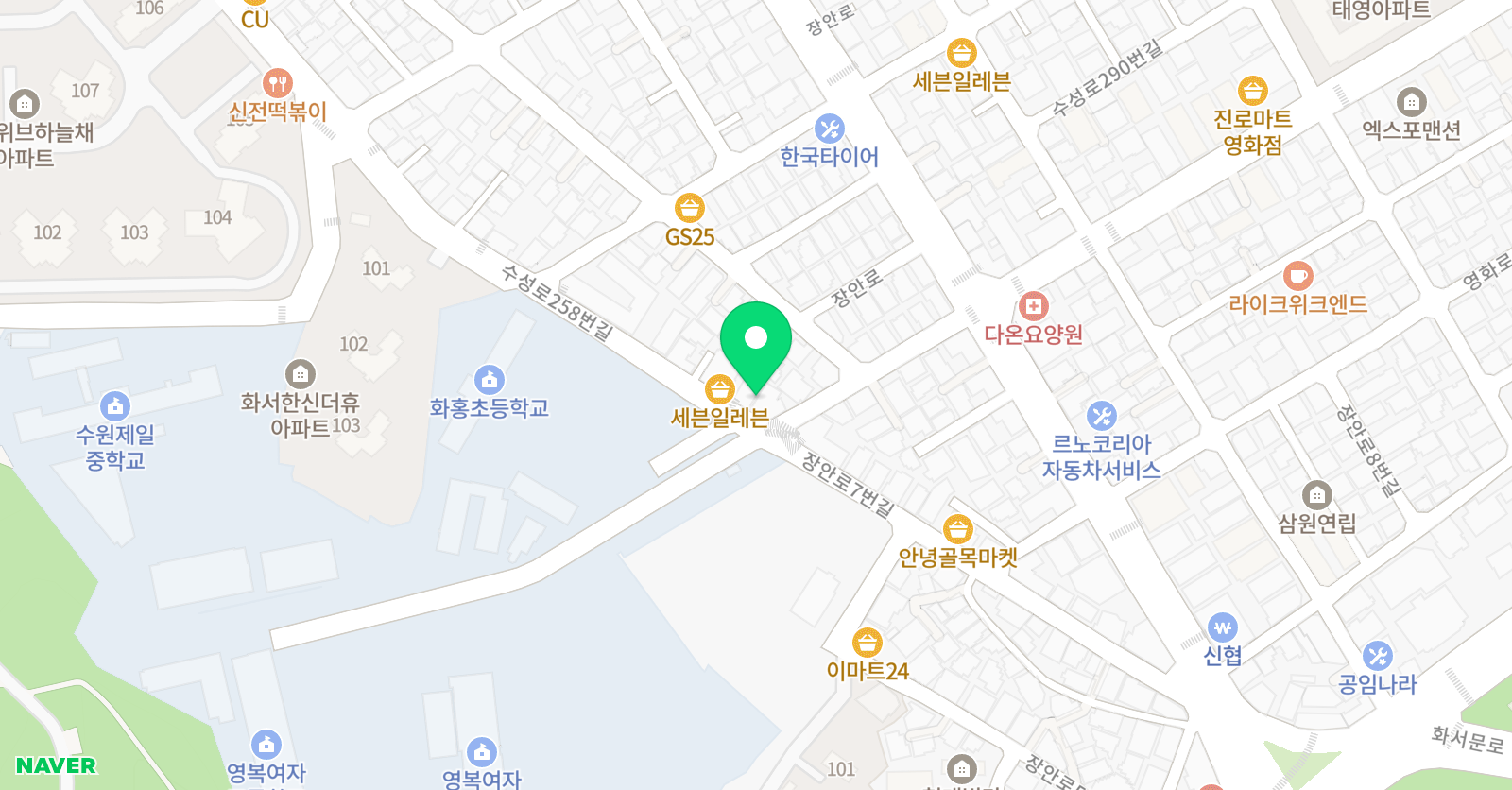 뮤엠 영어화홍학원 위치