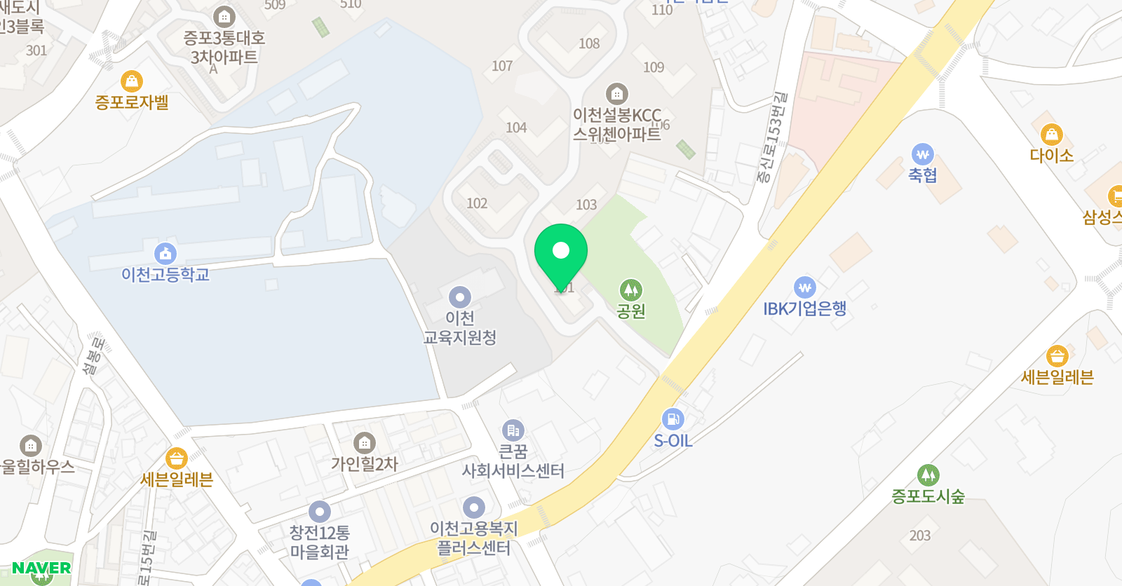 유니팝 미술 이천증포센터 위치