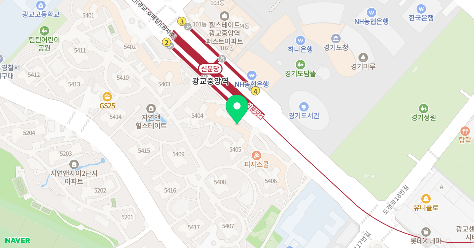 자이언트리딩 리딩 광교중앙역점 위치