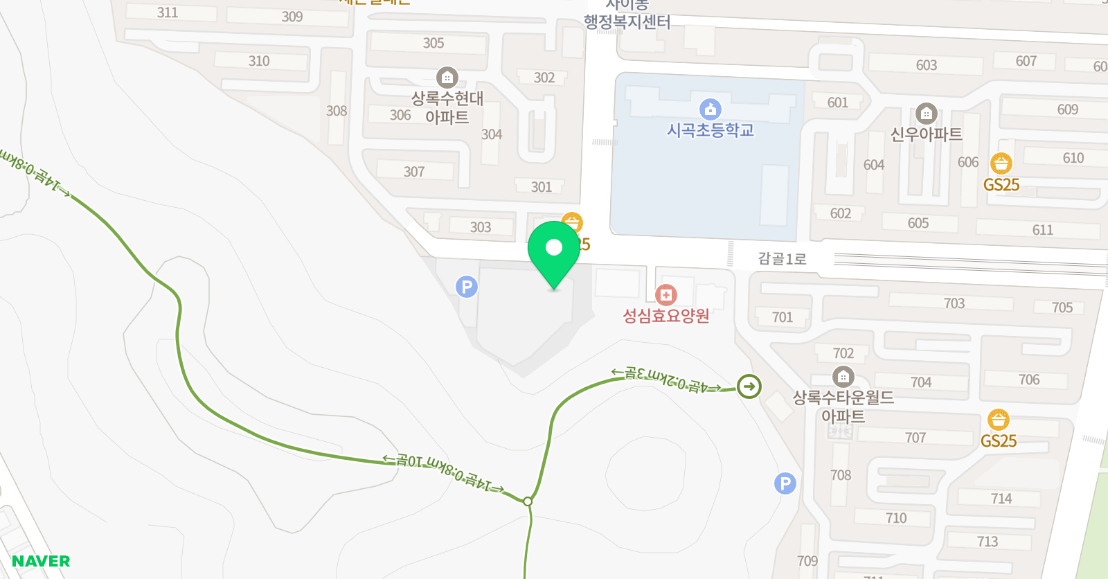 매스탑 수학전문 사동분원학원 위치