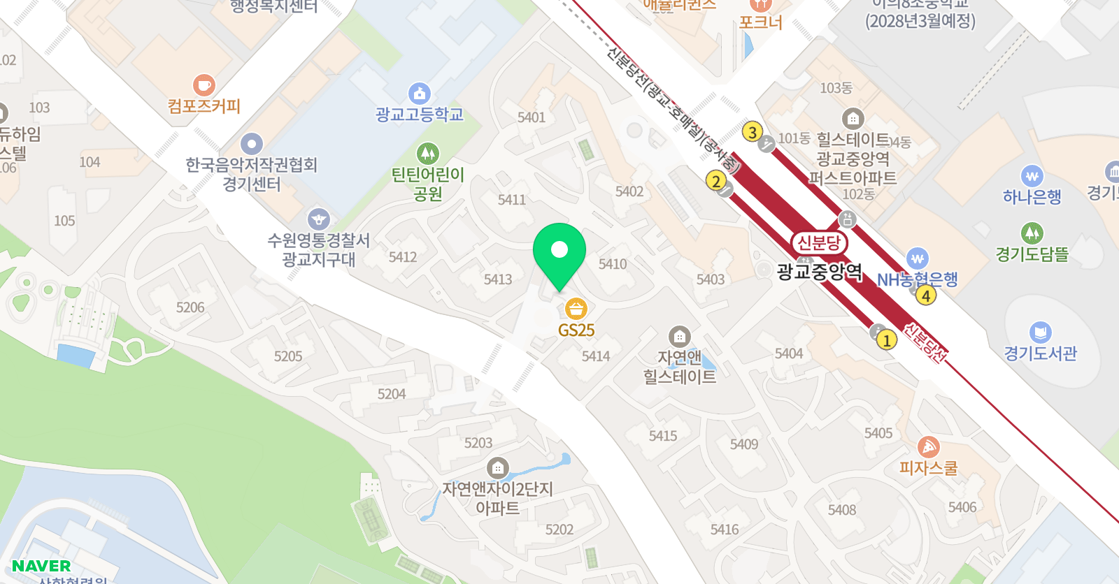 스마트해법수학 NE능률 수원광교에듀타운점 위치