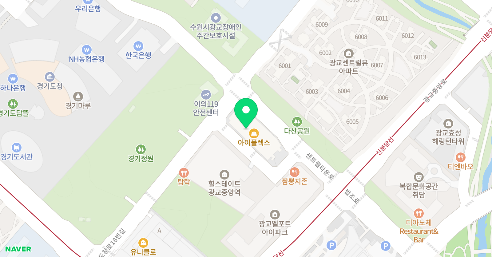 산의 태권도 위치