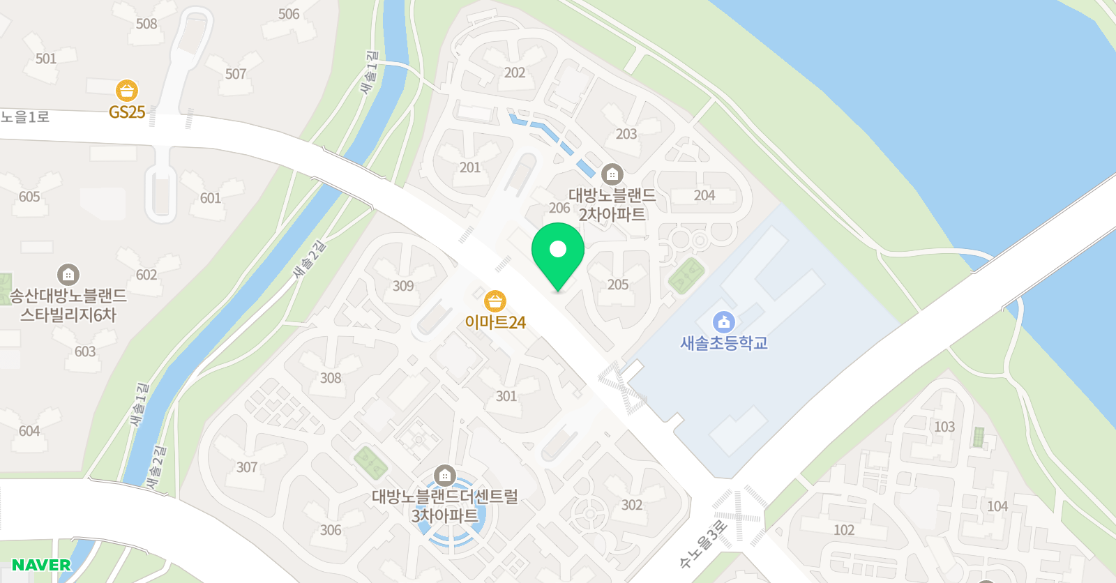 오직수학학원 위치