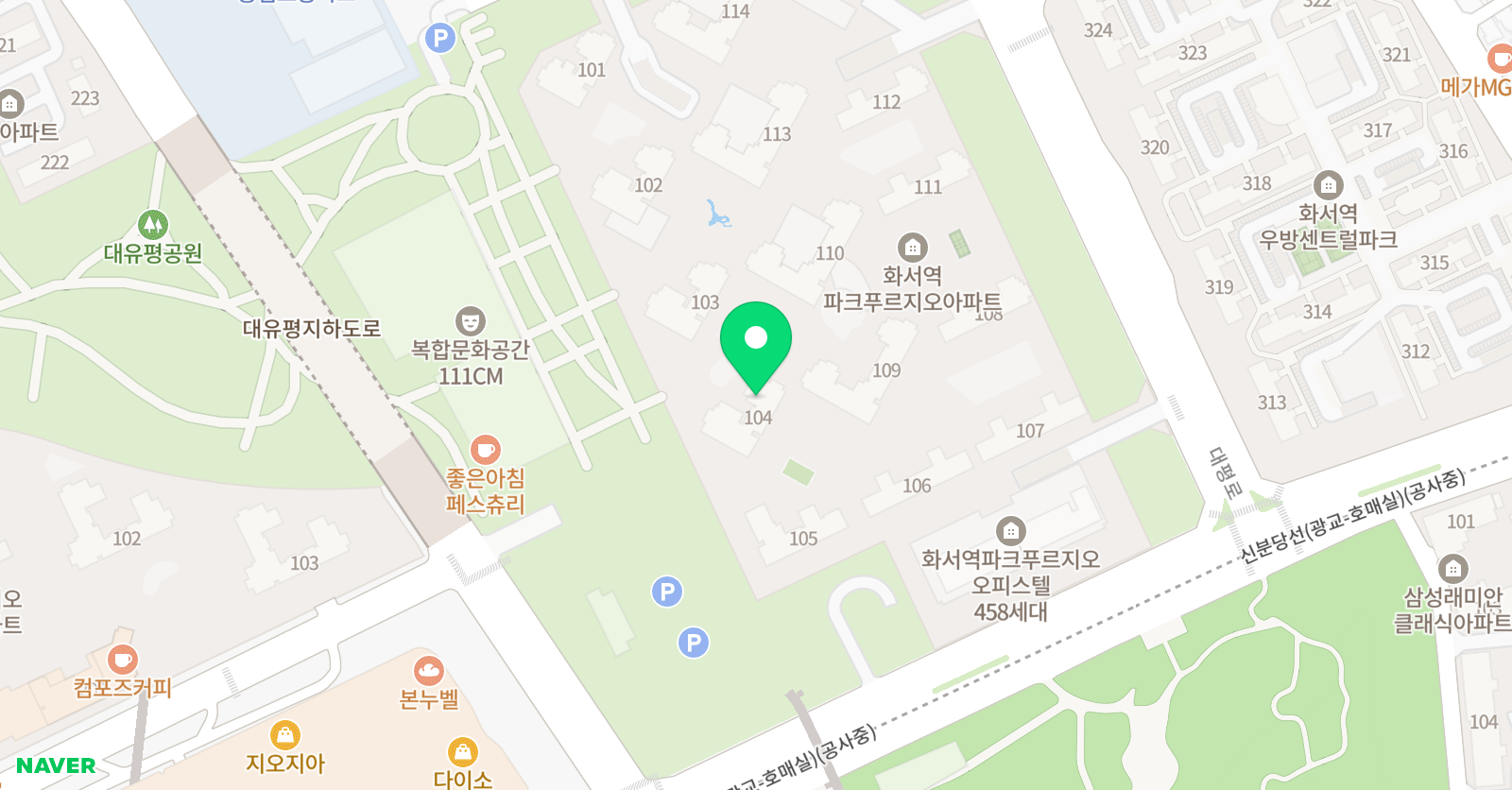기탄 사고력교실 화서역파크푸르지오2호점 위치