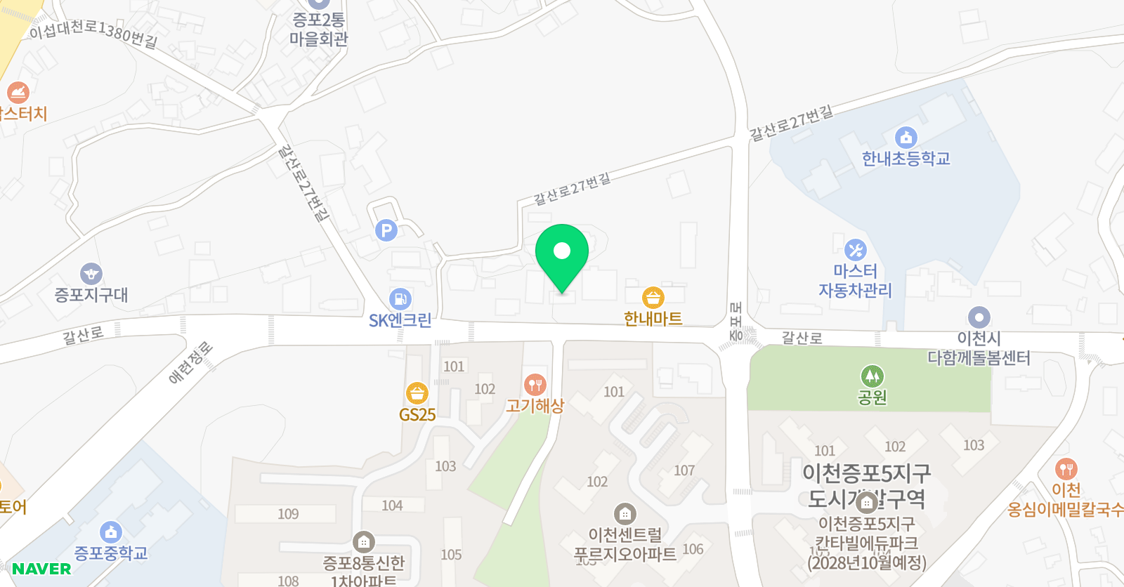 엔키즈 태권도 외발자전거 위치