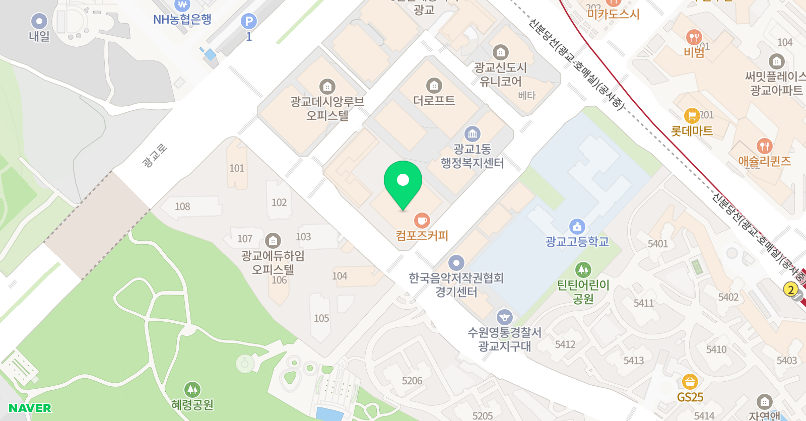 오감랭귀지 광교본원 위치