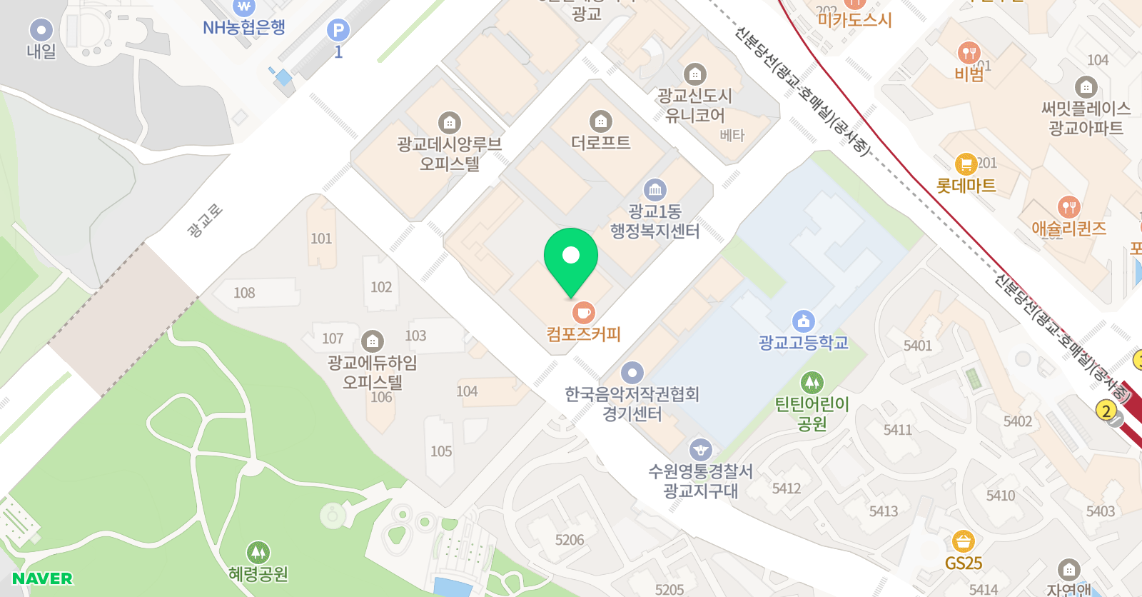 생각하는황소 광교 위치