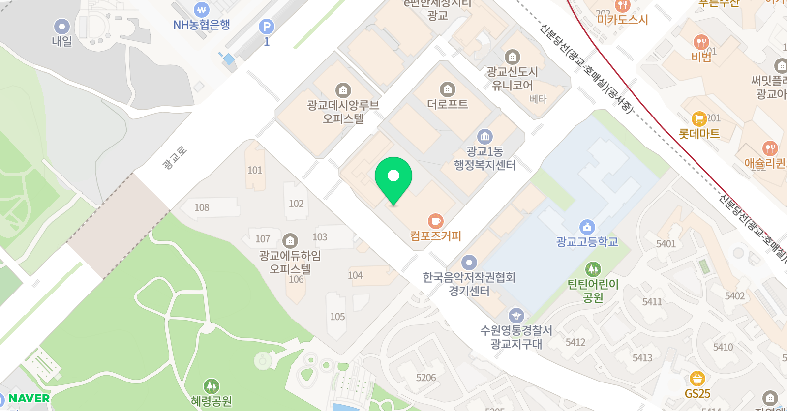 책읽는루브르아뜰리에 광교에듀센터 위치