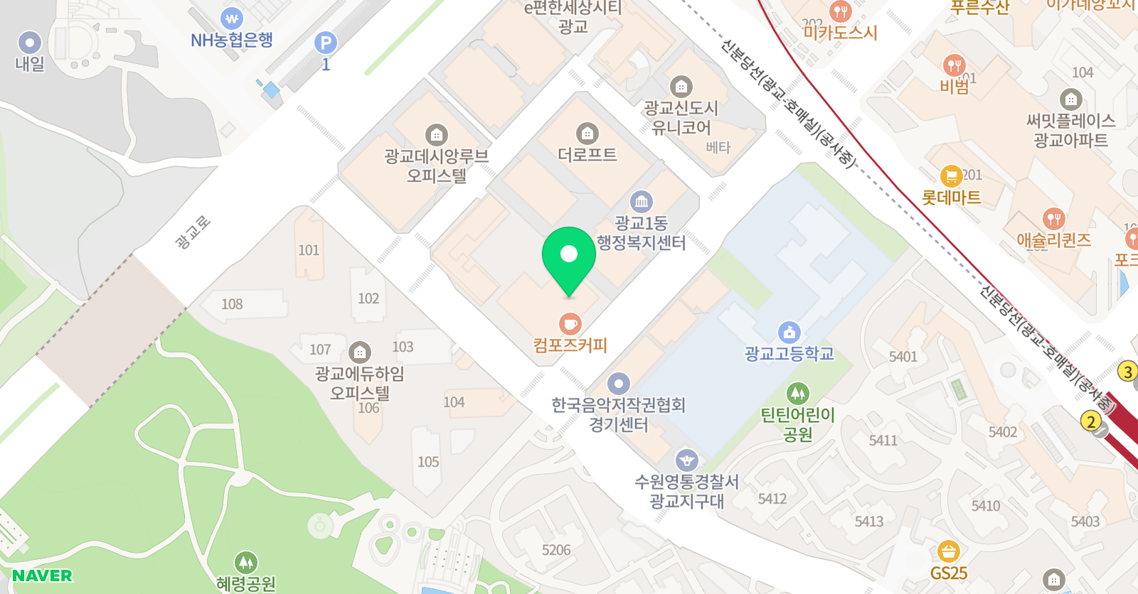 광교 이엔엠 국영수학원 위치