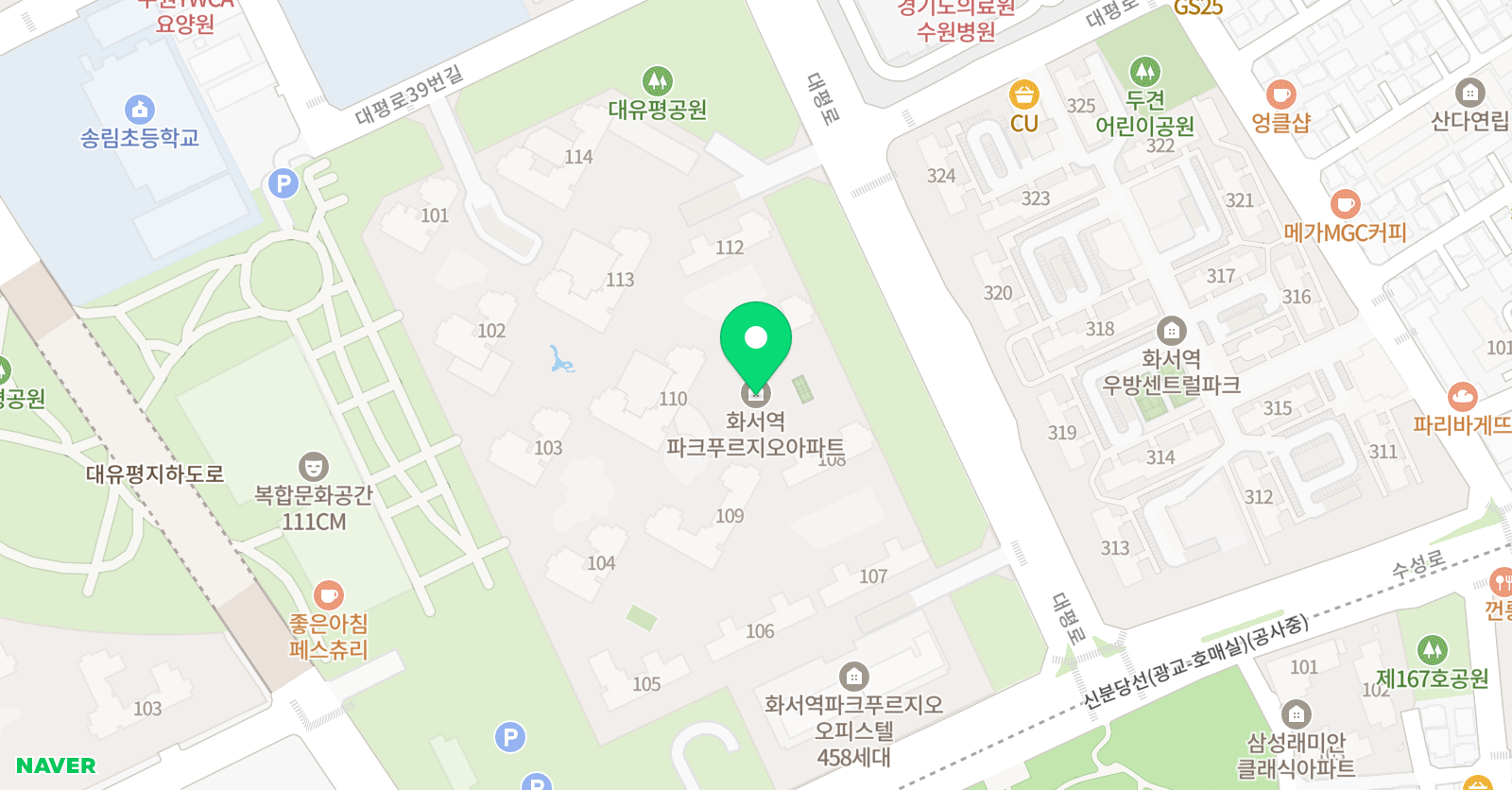 삼성영어 셀레나 송림 학원 위치